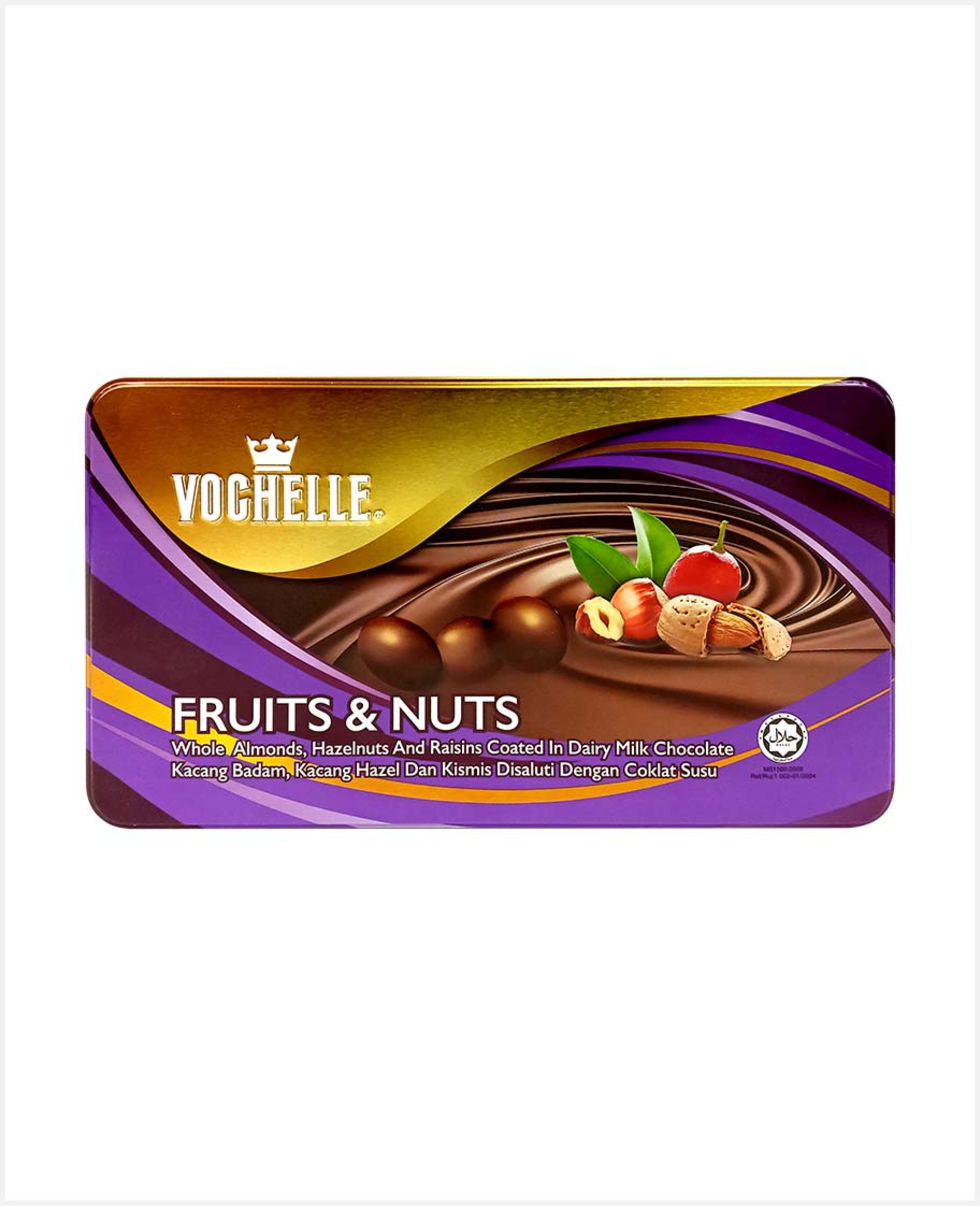 Vochelle Chocolate Coated Fruits & Nuts Tin 205gm