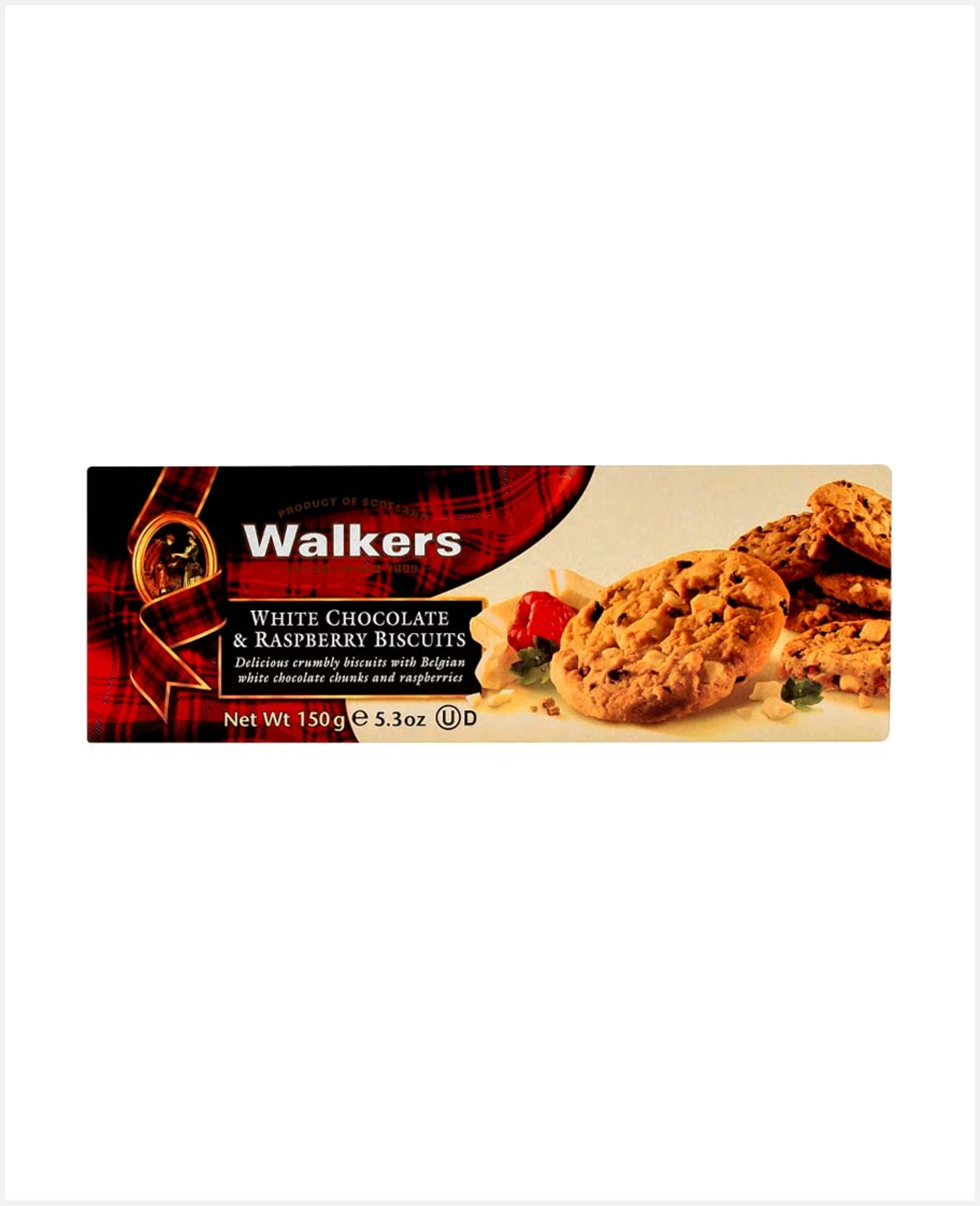 Walkers White Chocolate and Raspberry Biscuits 150gm
