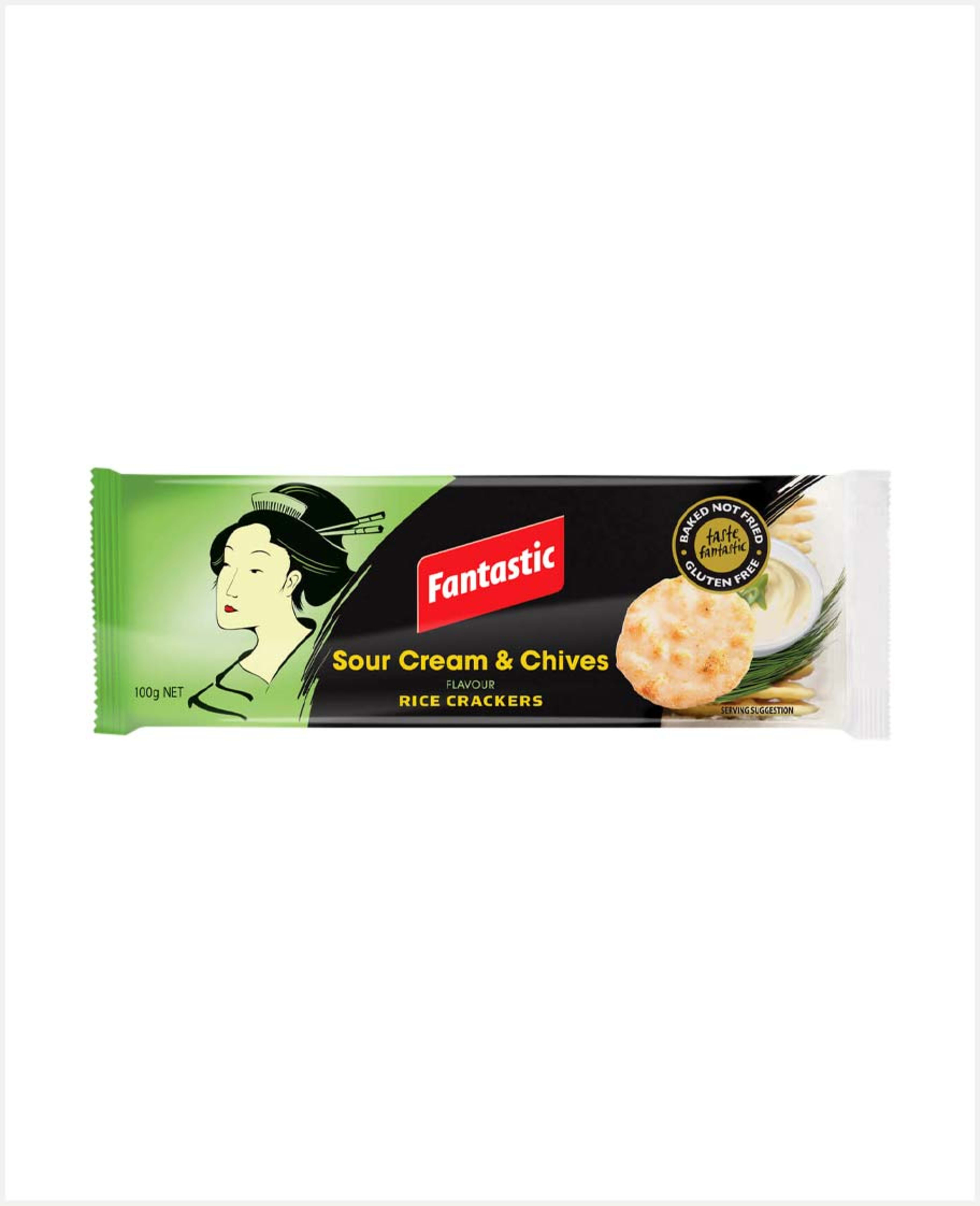 Fantastic Sour Cream & Chives Rice Crackers 100gm