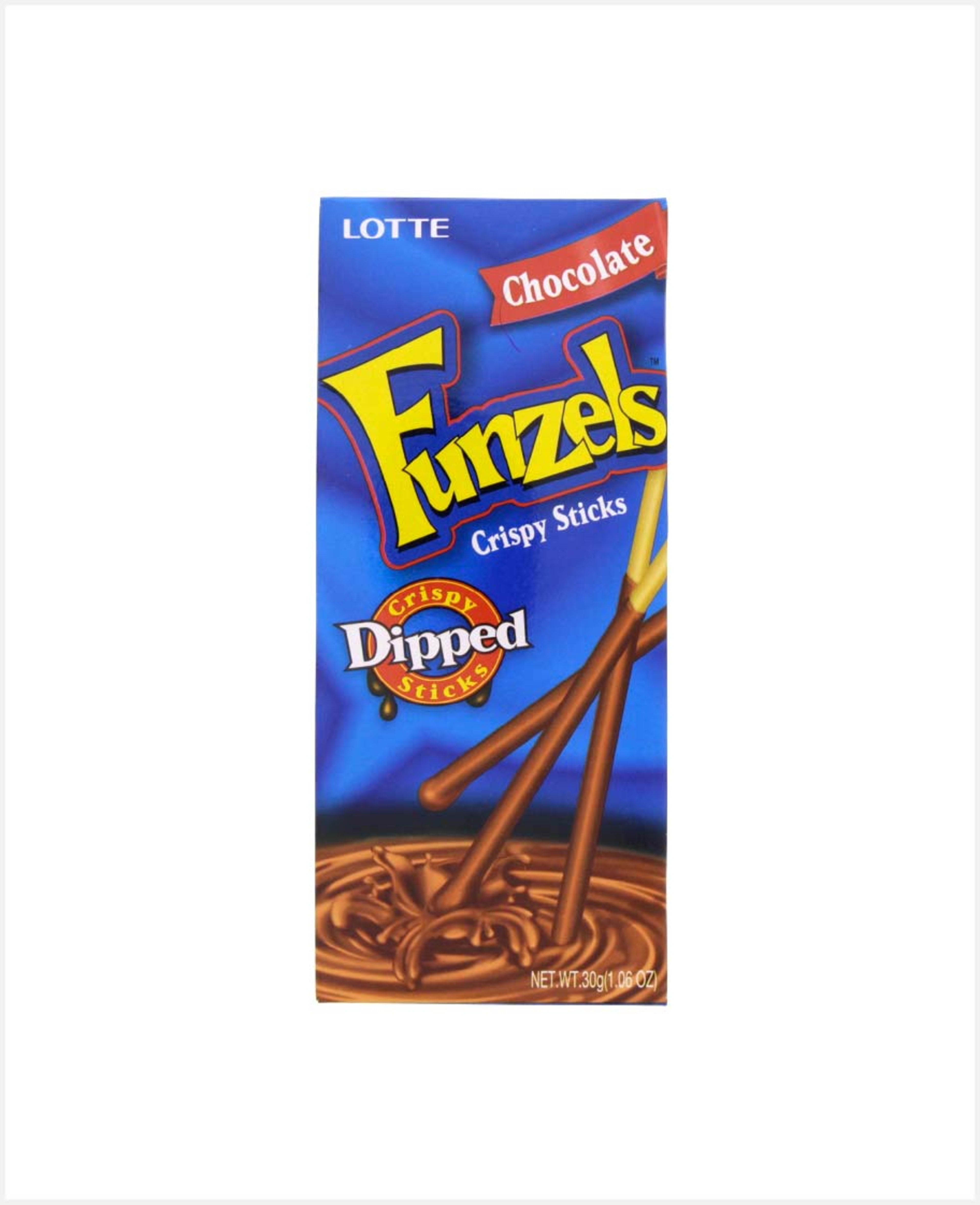 Lotte Funzels Chocolate Dipped Crispy Sticks 30gm