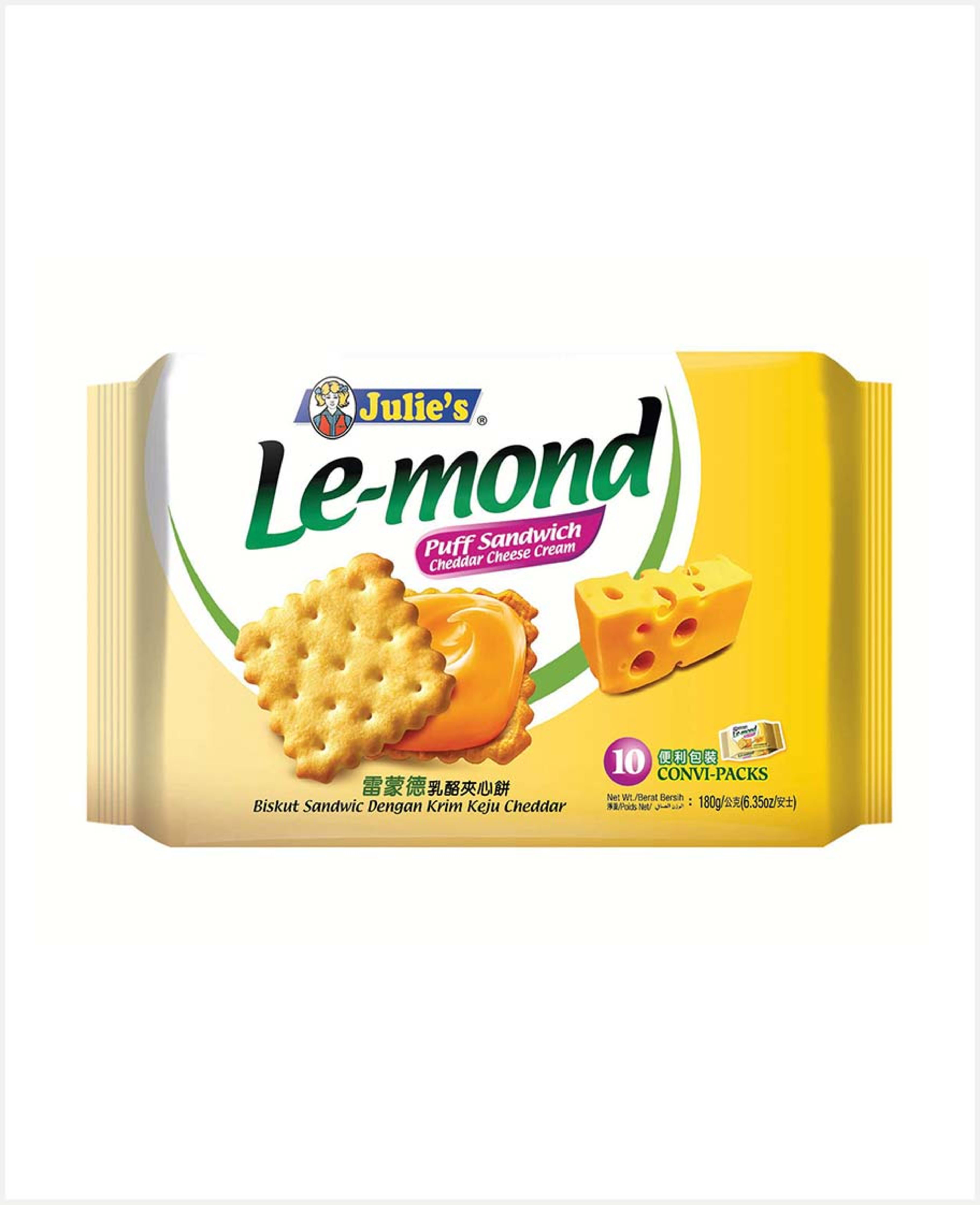 Julie's Le-mond Puff Sandwich Cheddar Cheese Cream 180gm
