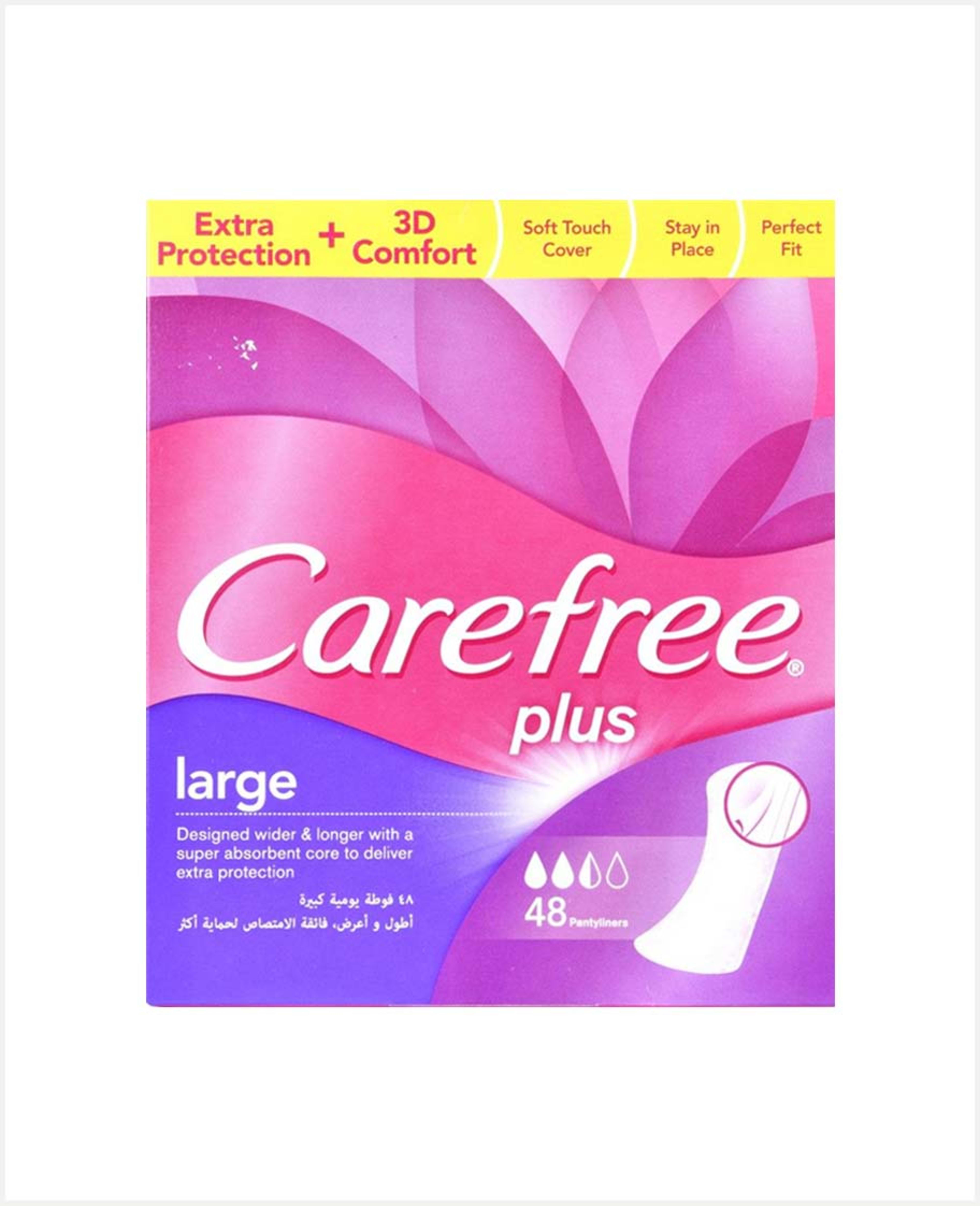 Carefree Plus Pantyliners Large 48pcs