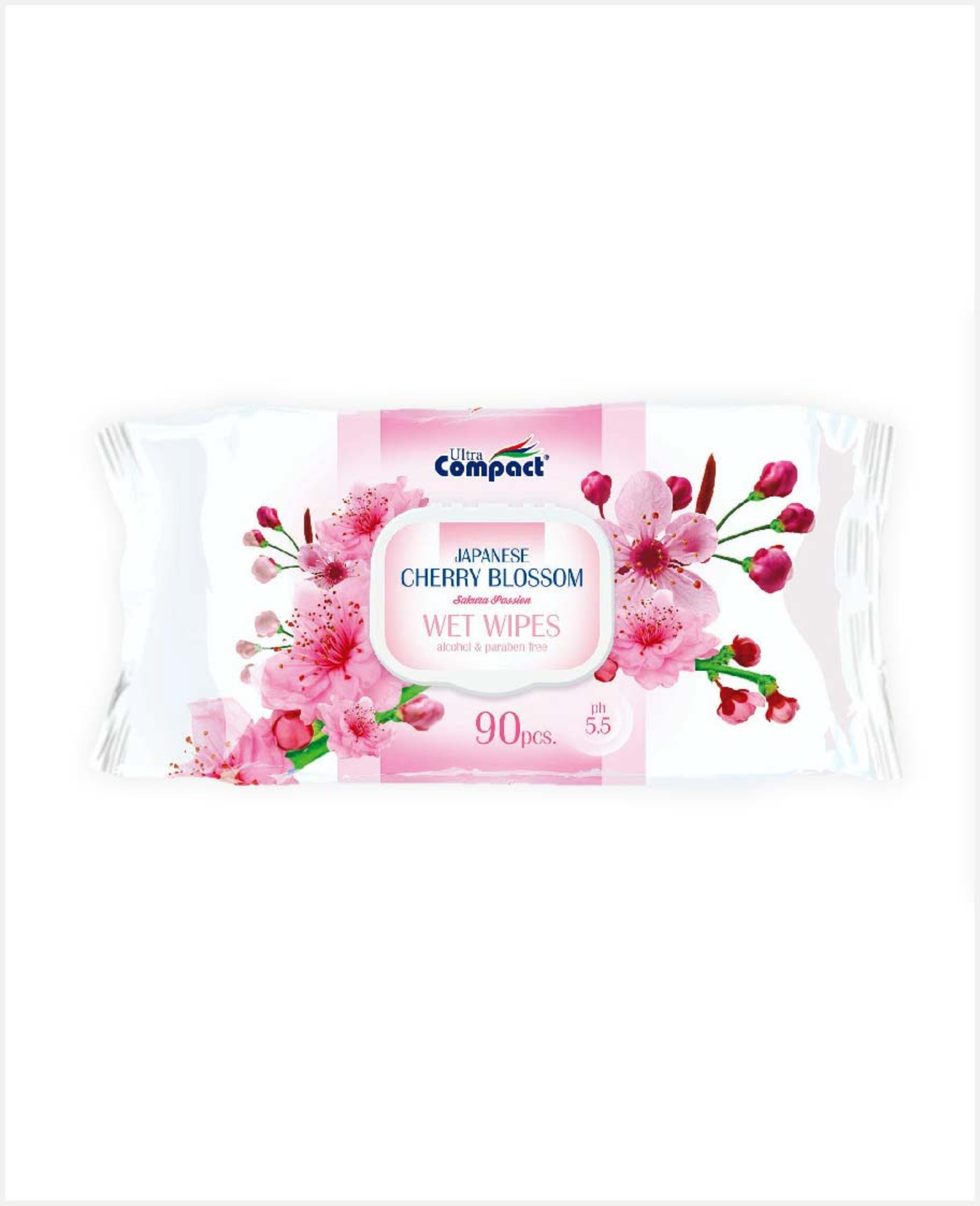 Ultra Compact Japanese Cherry Blossom Wet Wipes 90pcs