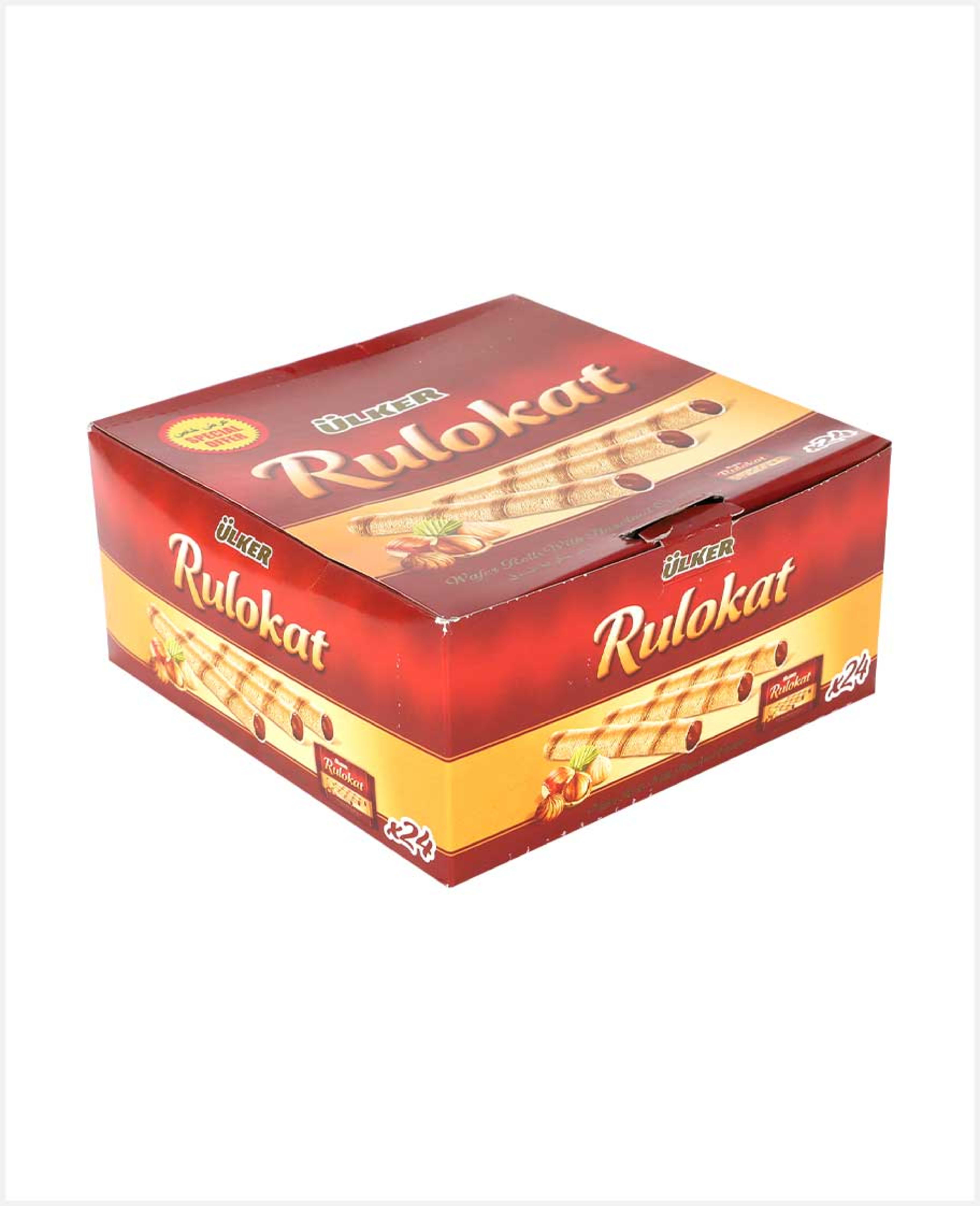 Ulker Rulokat Wafer Rolls W/hazel N/cream 24gm 24pcs Sp.offer