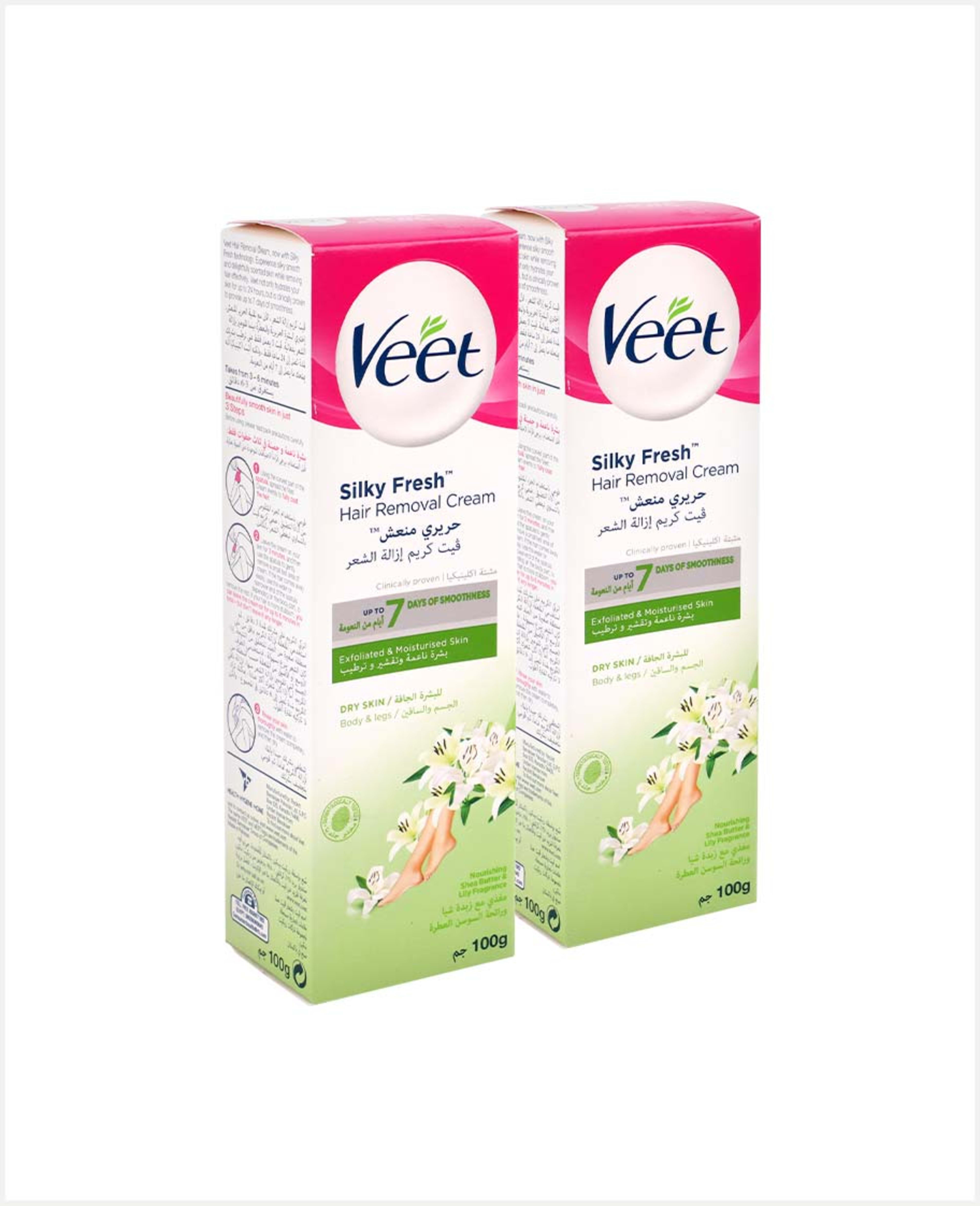 Veet Silky Fresh Hair Removal Cream Lily Fragrance 2sx100gm 20%off