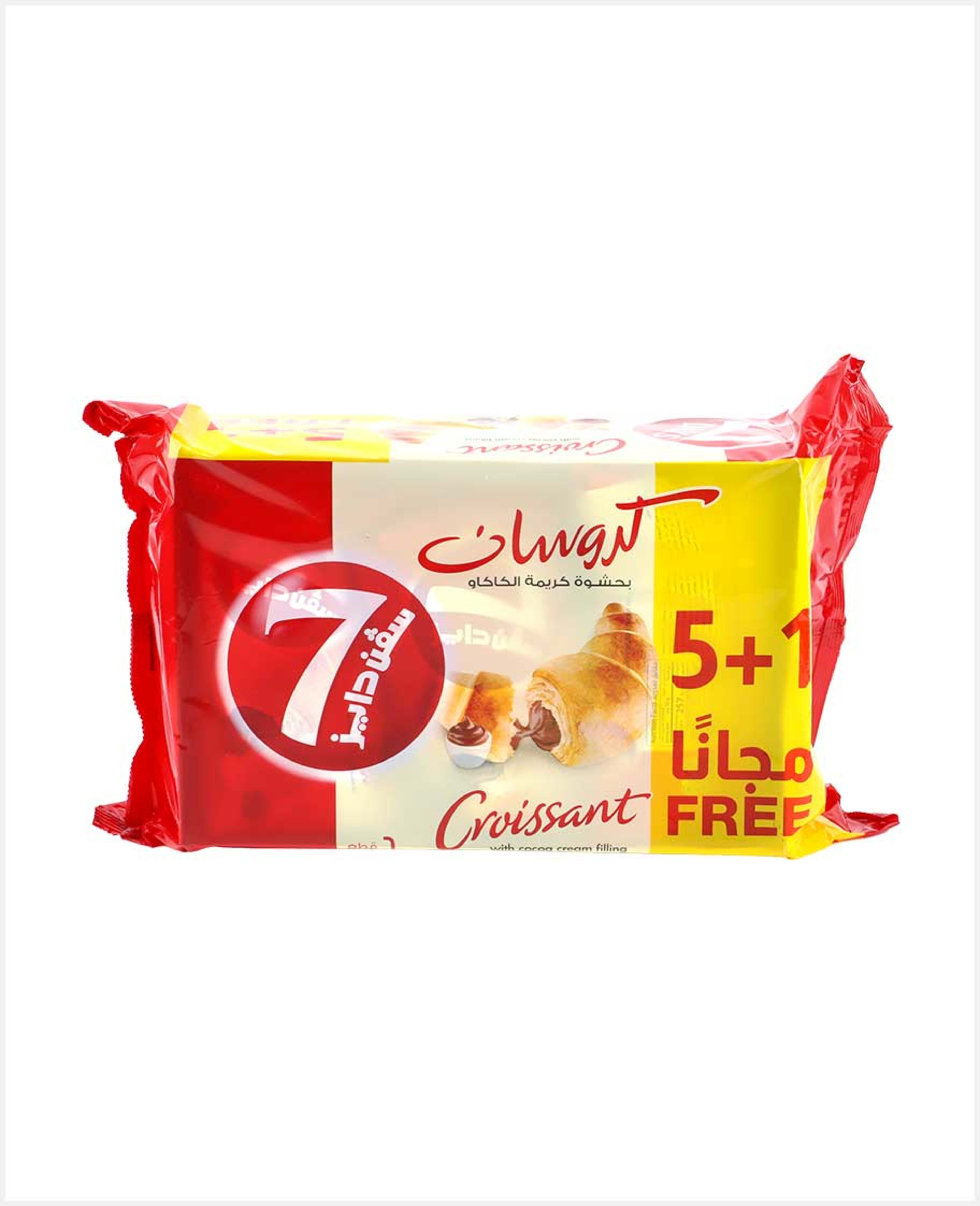 7days Croissant with Cocoa Cream Filling 55gm 5+1free
