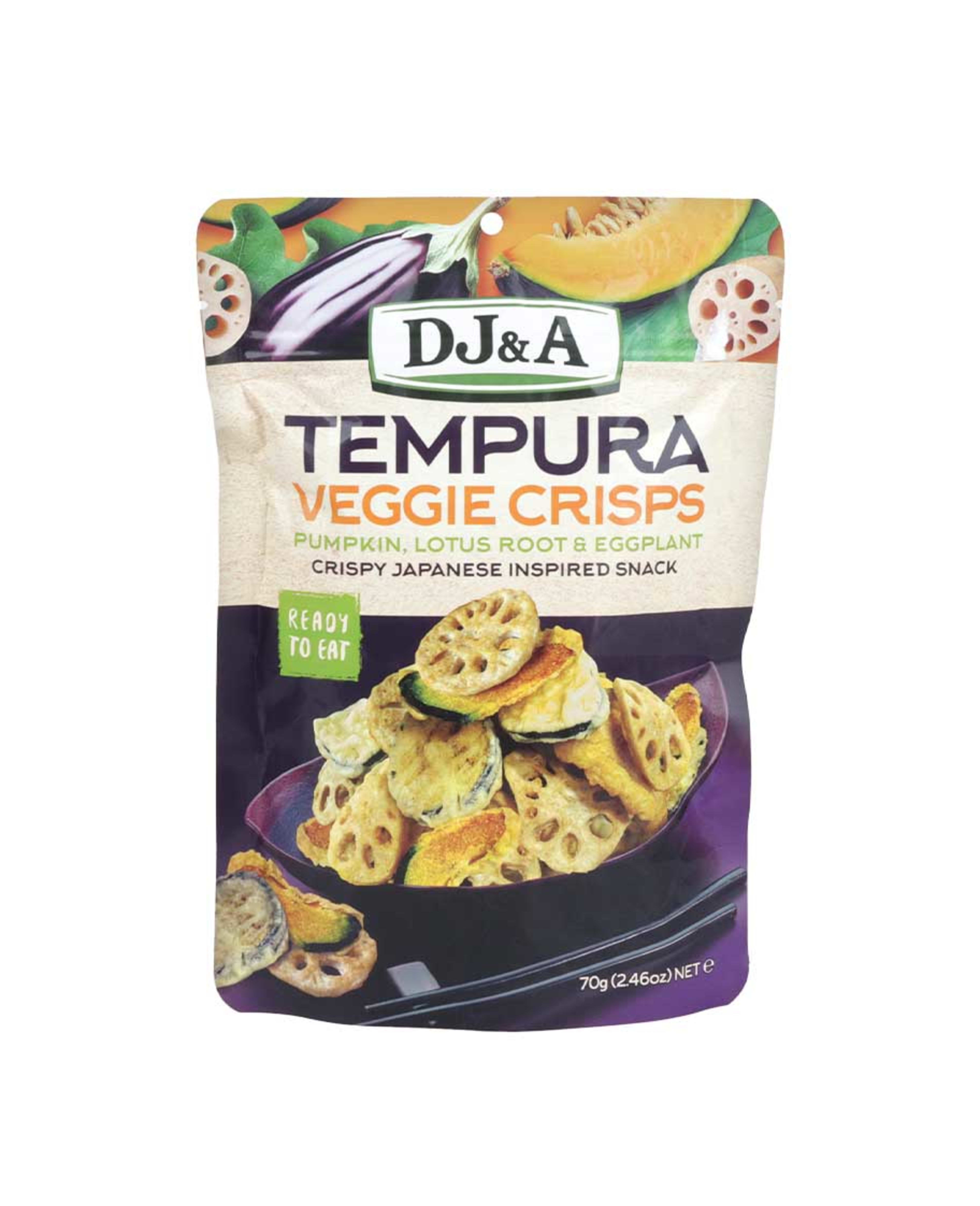 Dj&a Tempura Veggie Crisps Pumpkin Lotus Root & Eggplant 70gm
