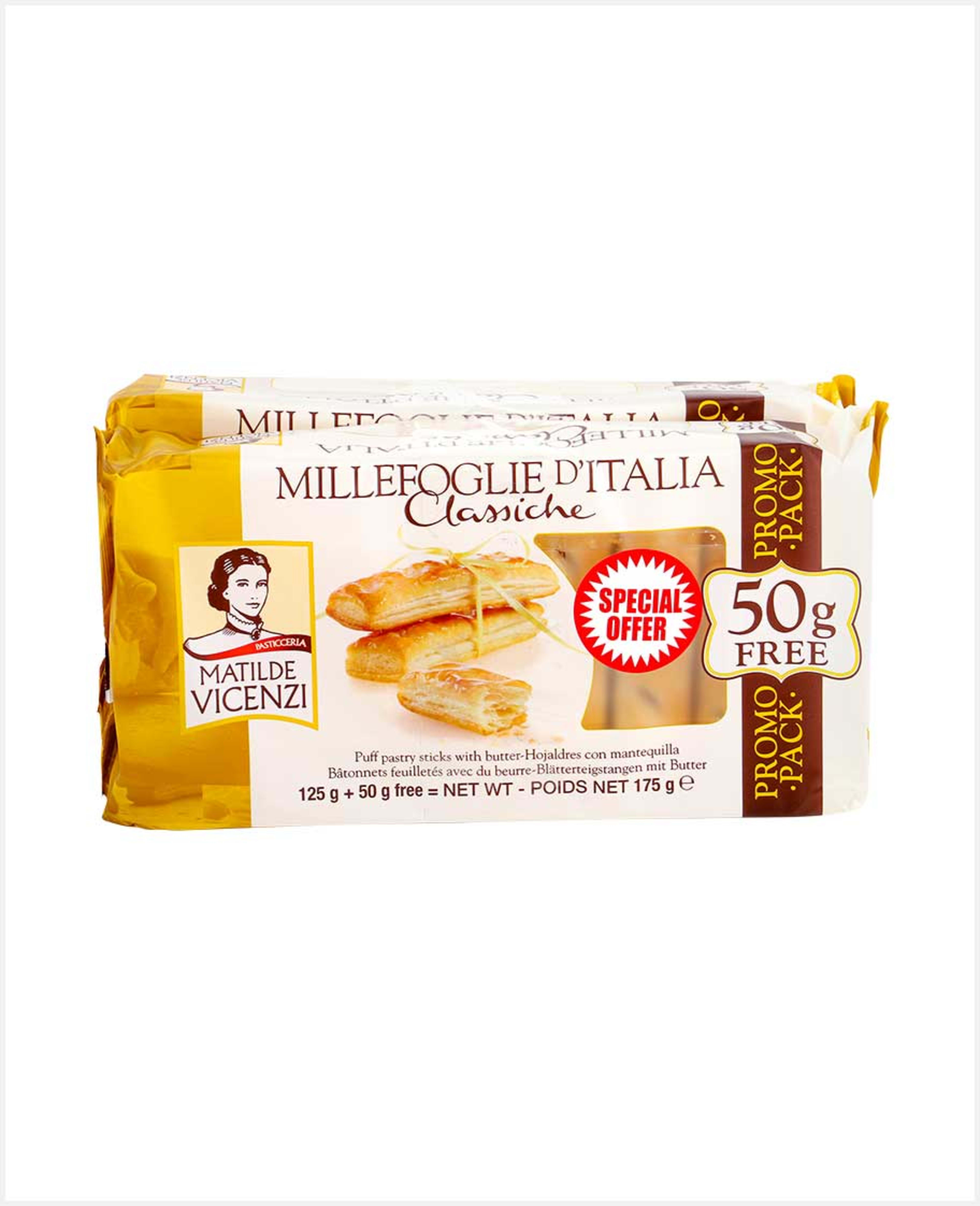 Vicenzi Millefoglie Puff Pastry Stick W/butr 2x125gm@10% Off - image 3