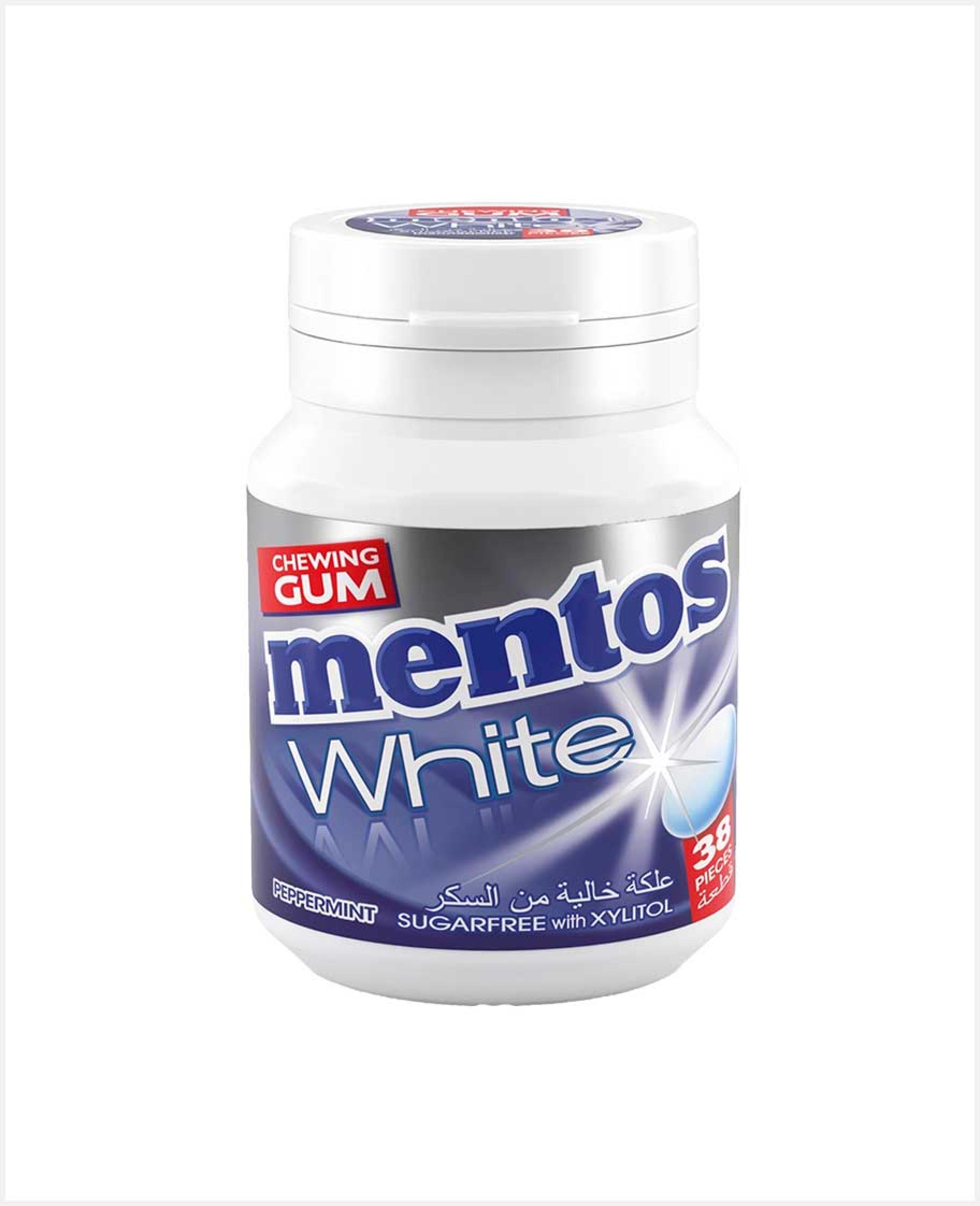 Mentos S/f White Peppermint Chewing Gum 38s 54gm - image 3