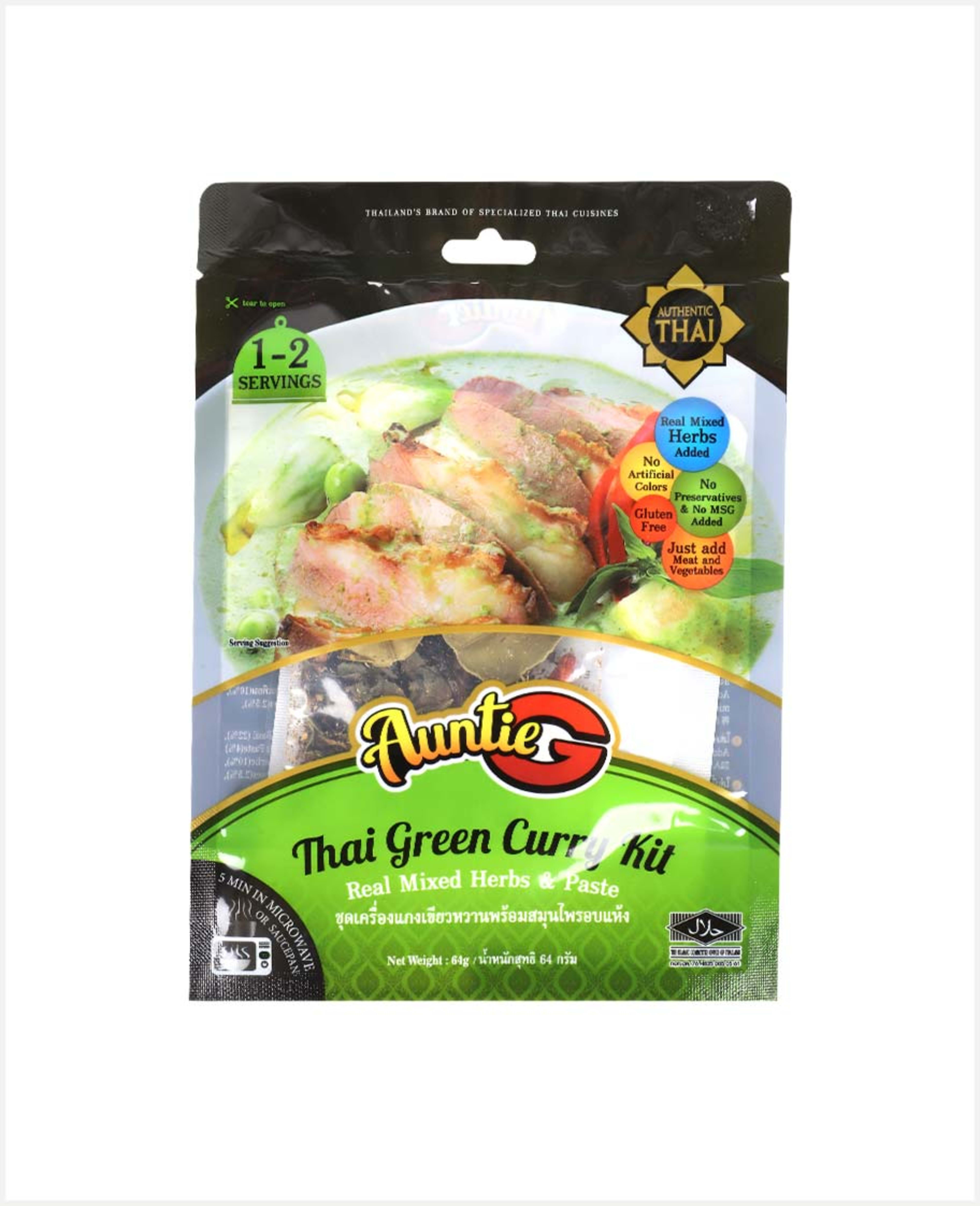 Auntie G Thai Green Curry Kit Mixed Herbs & Paste 64gm - image 3