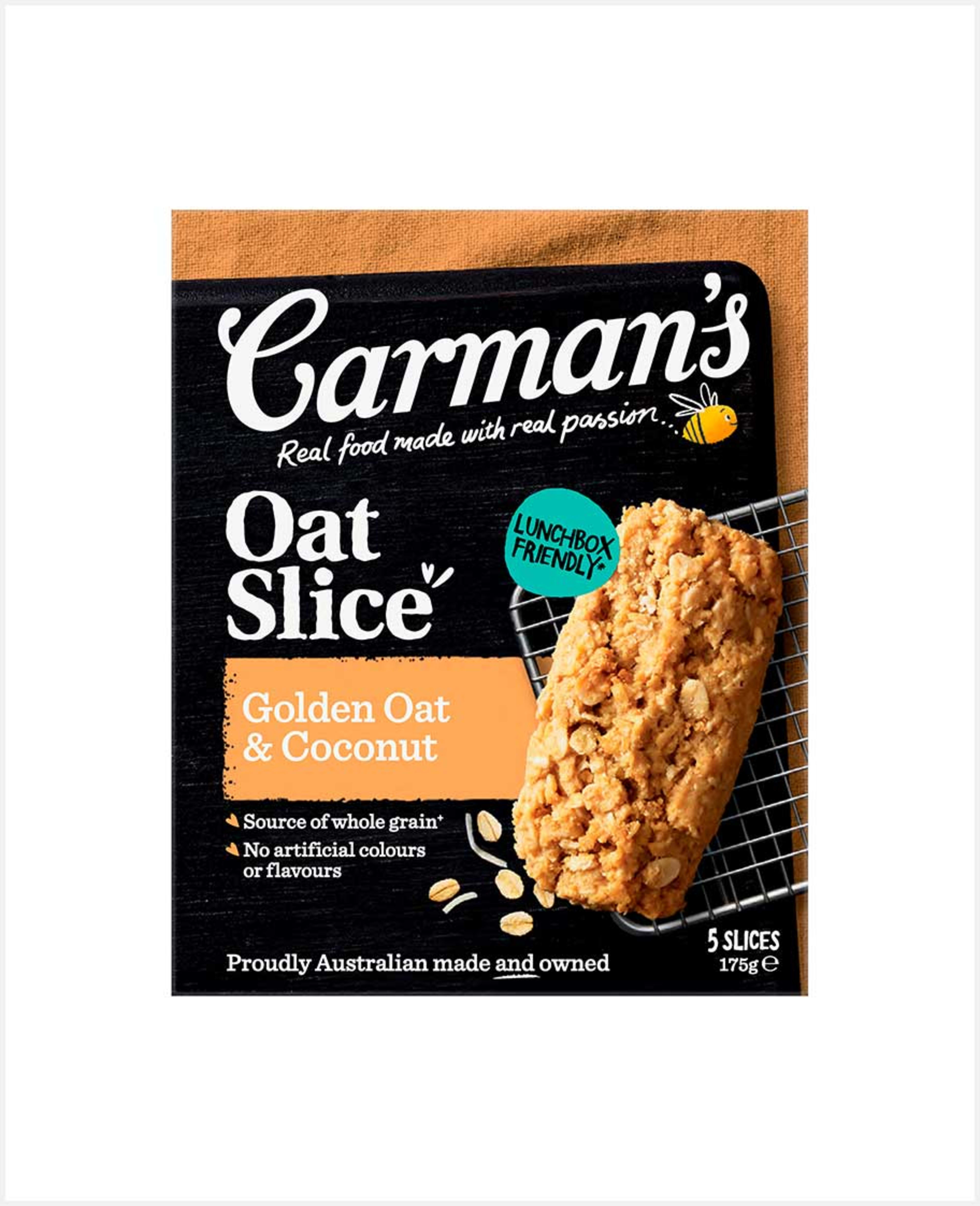 Carman's Oat Slice Golden Oat & Coconut 175gm - image 3