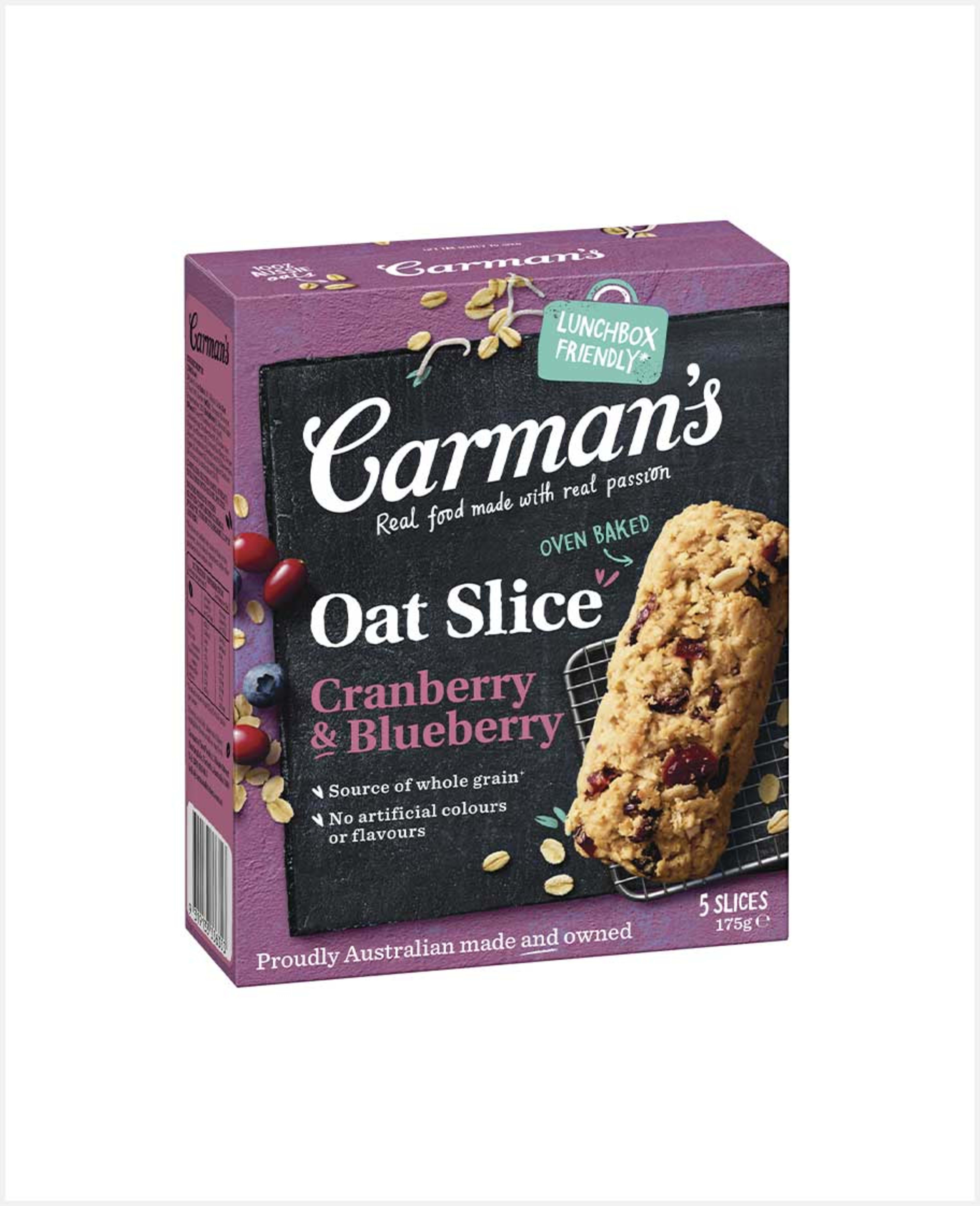 Carman's Oat Slice Cranberry & Blueberry 175gm - image 3