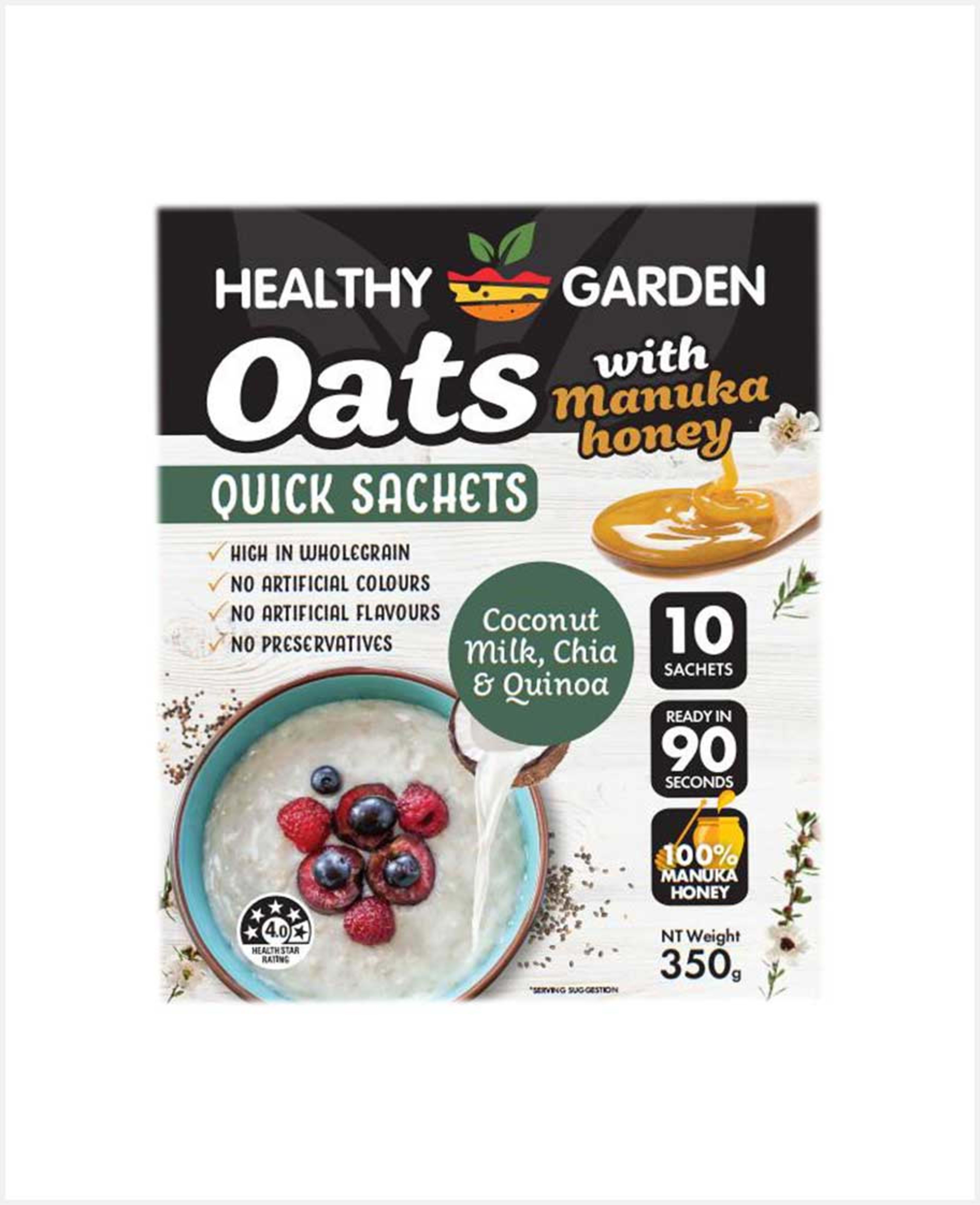 Healthy Garden Oats with Manuka Honey Coconut Milk,chia 350gm - image 3