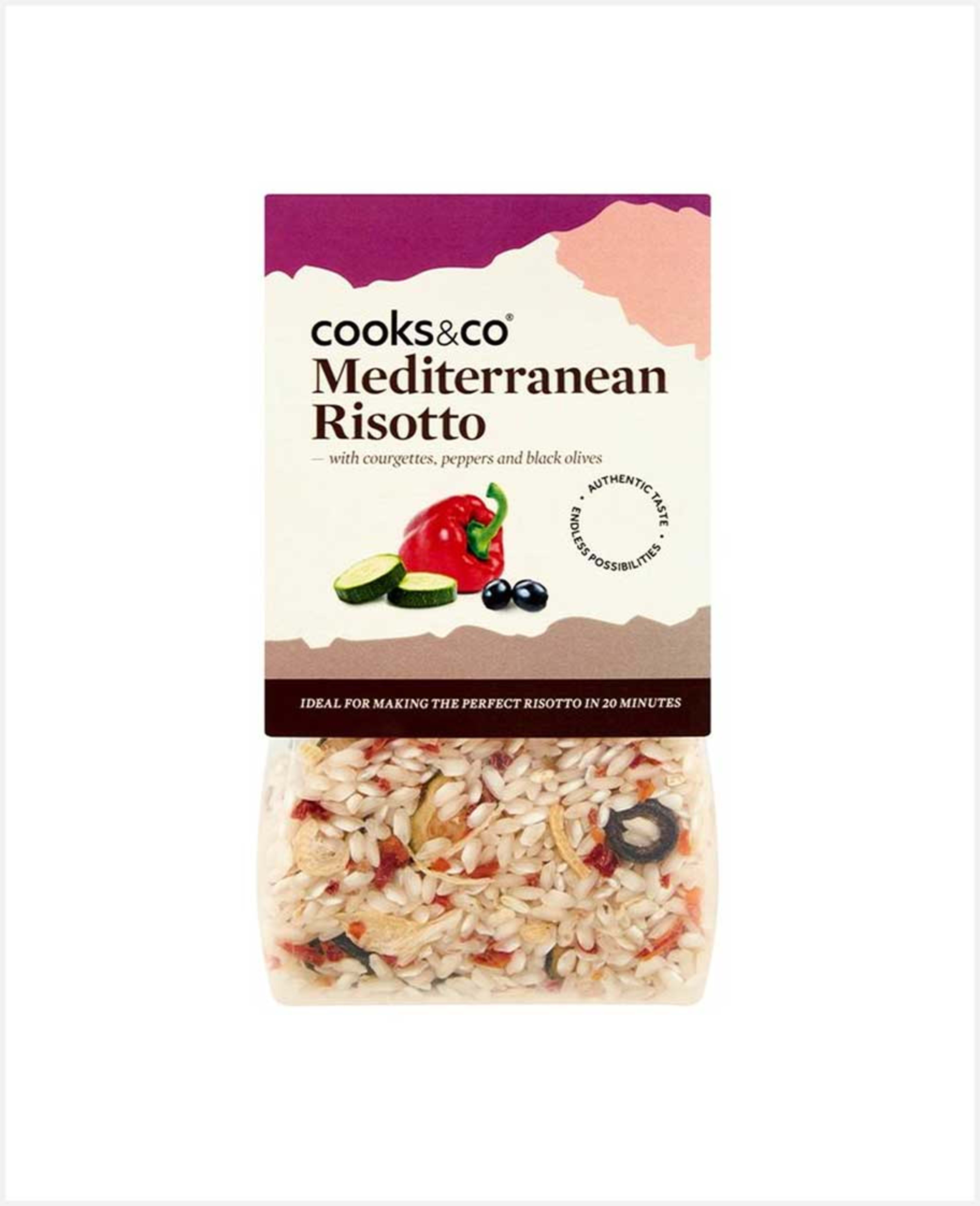 Cooks & Co Mediterranean Risotto with Courgettes Peppers & Black Olives 190gm - image 3