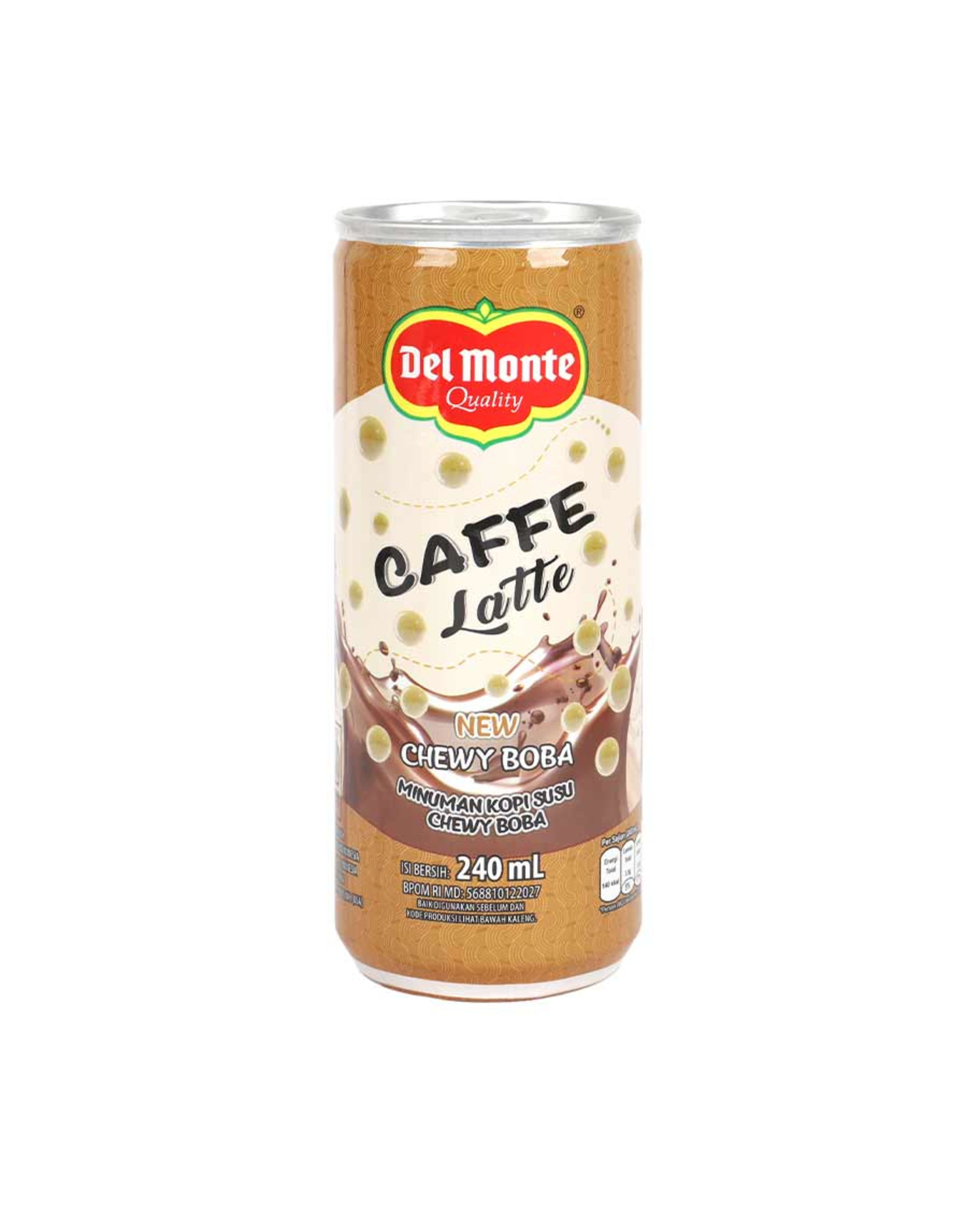 Del Monte New Chewy Boba Caffe Latte Flavor Drink Can 240ml - image 3