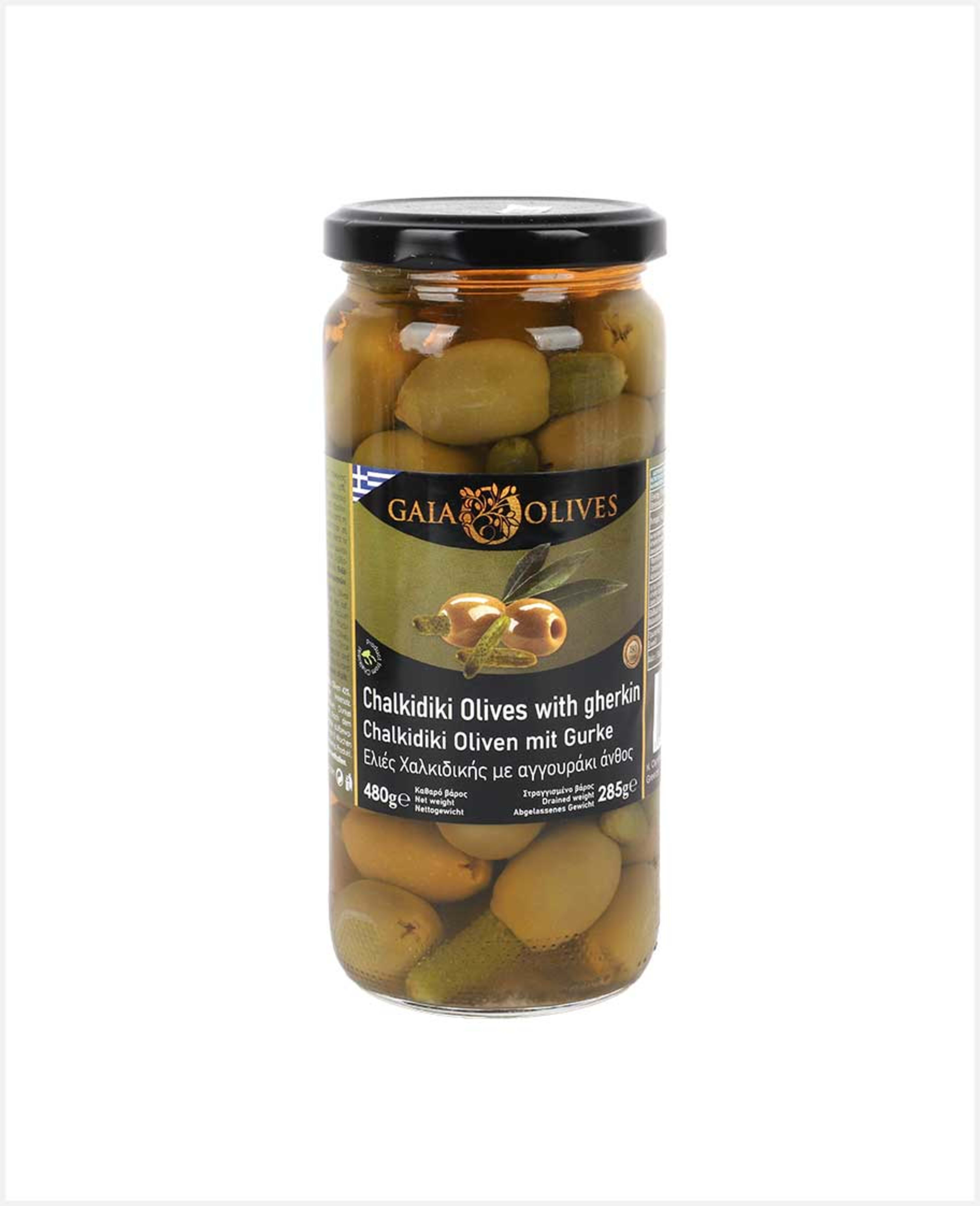 Gaia Olives Chalkidiki Olives with Gherkin 480gm - image 3