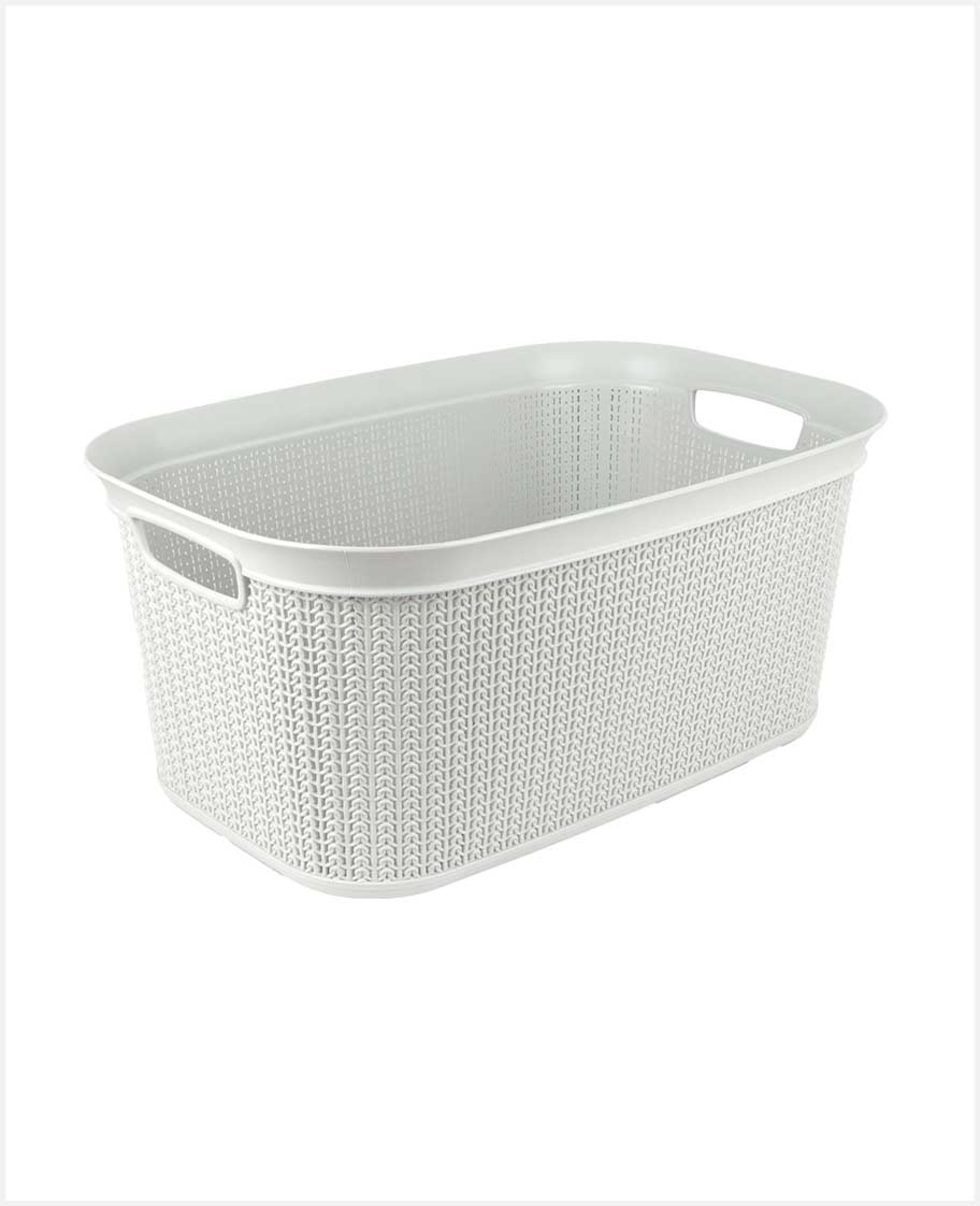 Ucsan Rectangular Basket with Knit Design 38l #m-080 - image 3