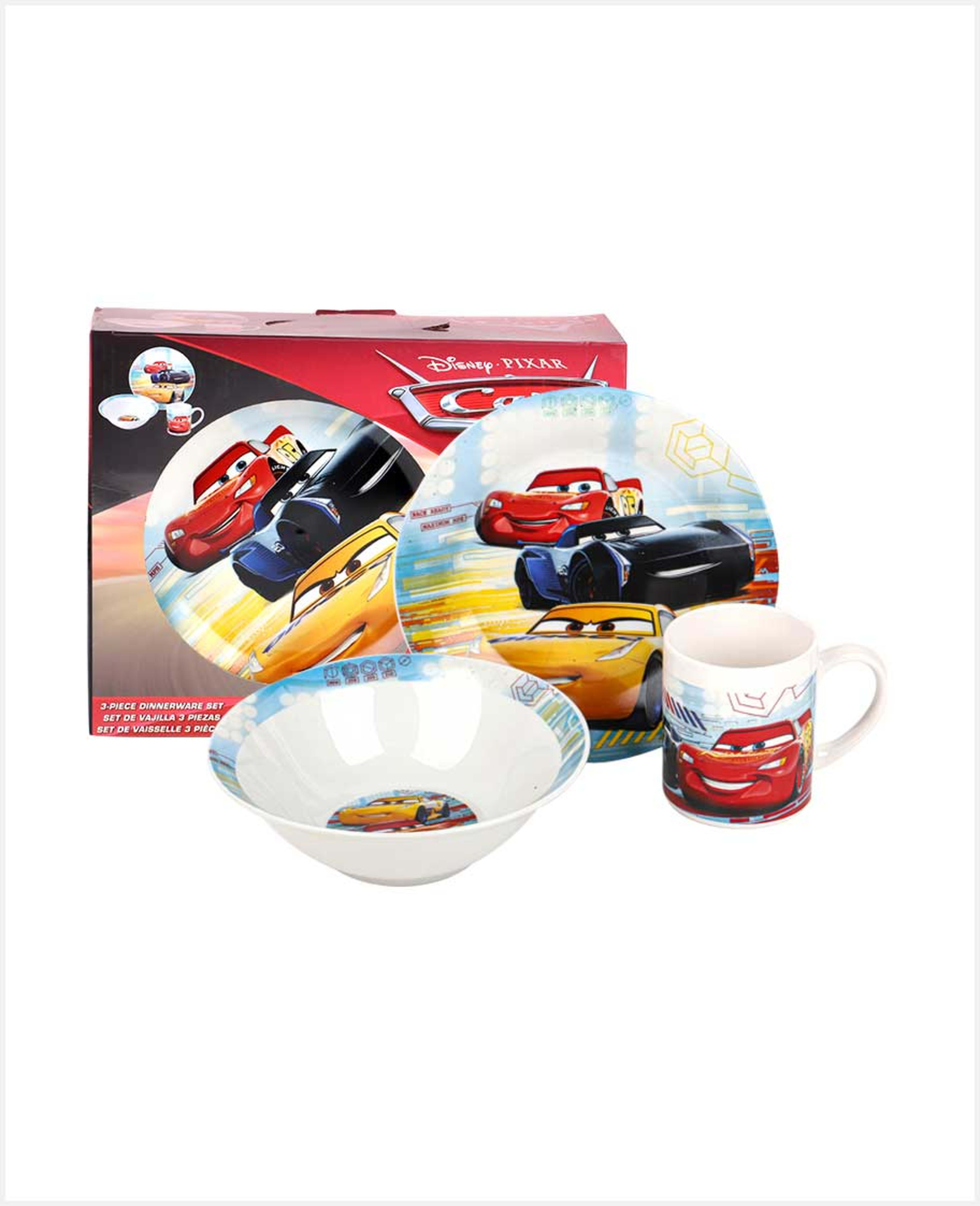 Disney W2h1 Dinner Set Cars Lights 3pcs Rj2830 - image 3