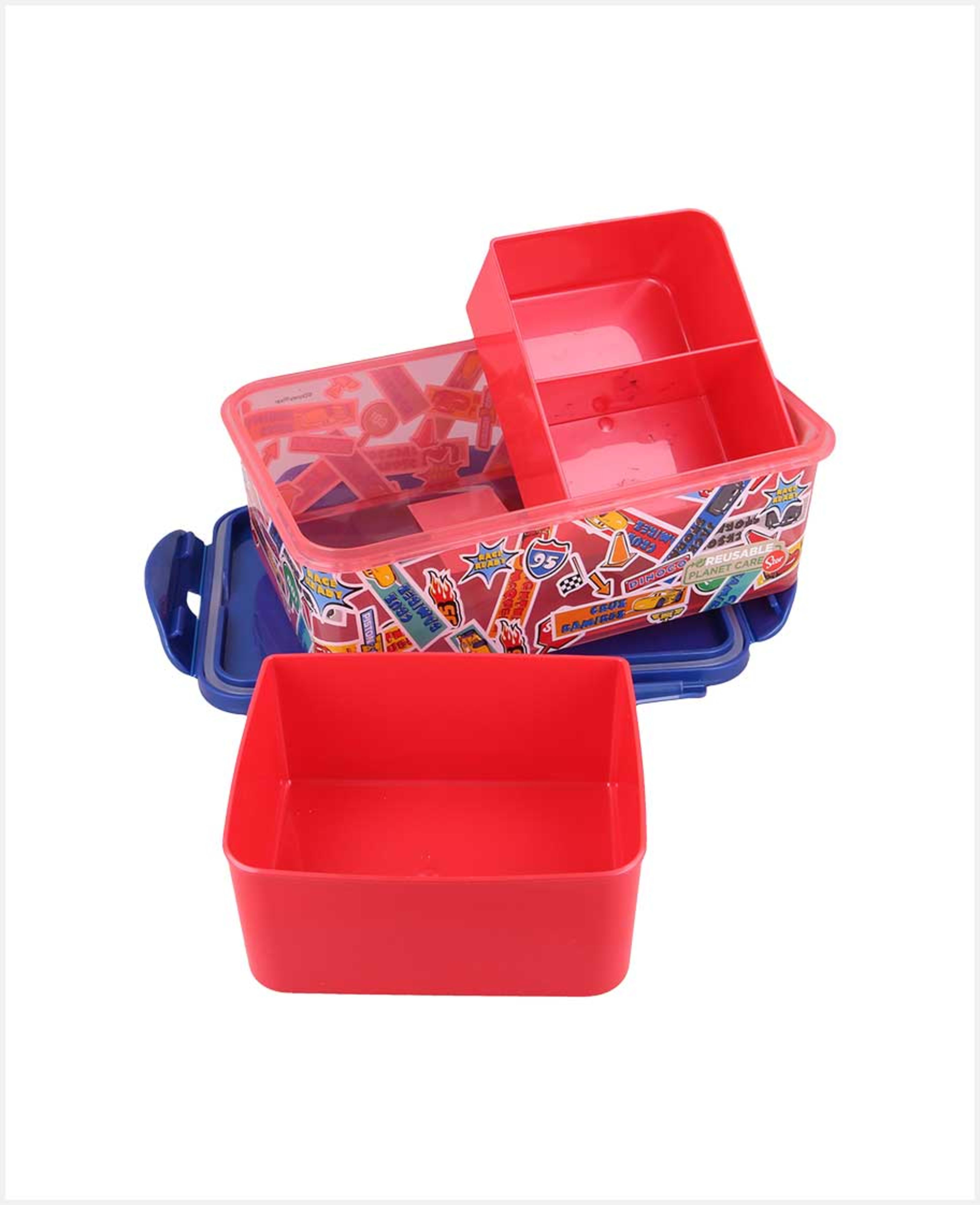 Disney Bts23 Cars Food Cont with Compt 1190ml Rj3183 - image 3