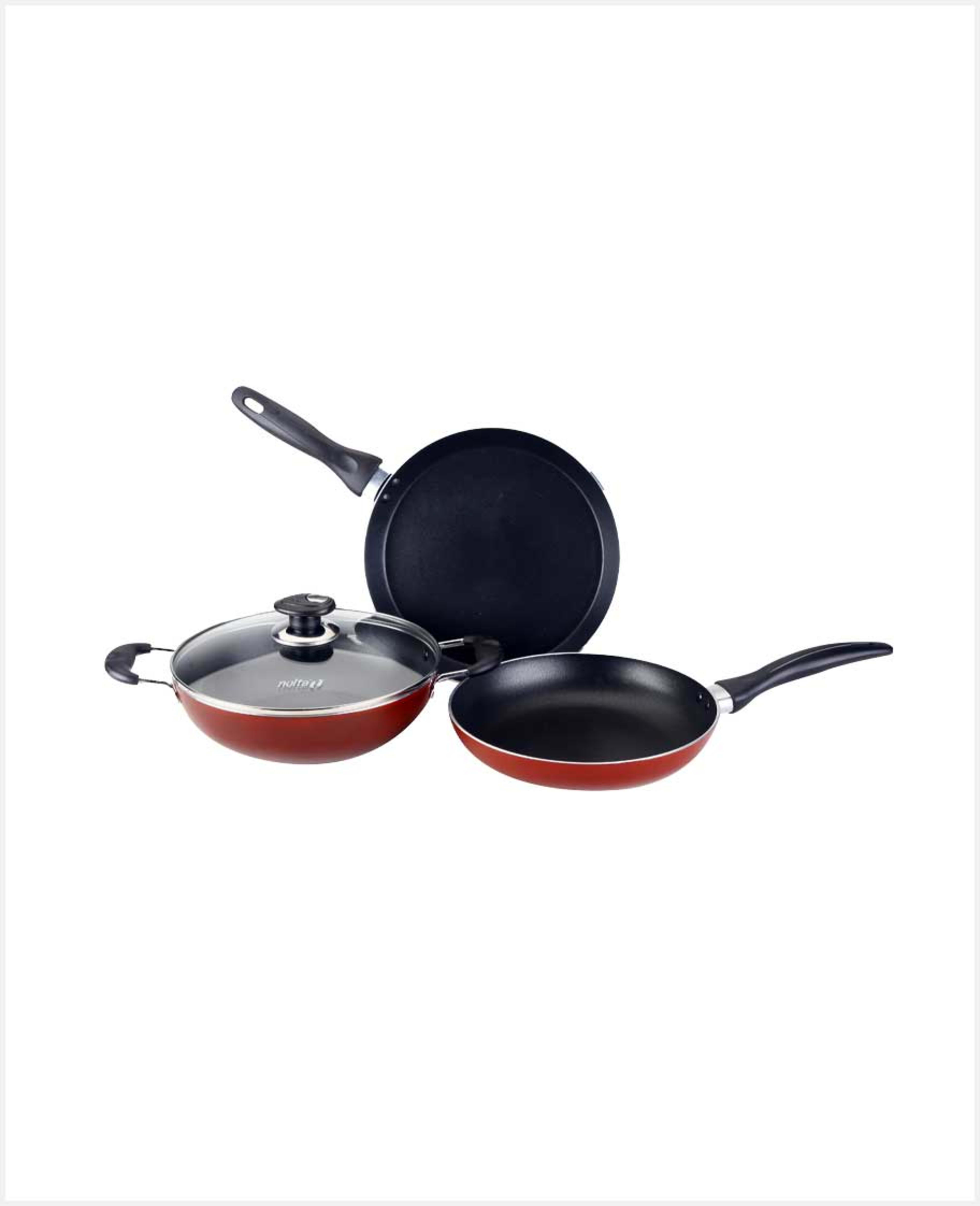 Nolta Fry Pan 24cm+kadai 24cm+lid Popular 4pcs Set - image 3