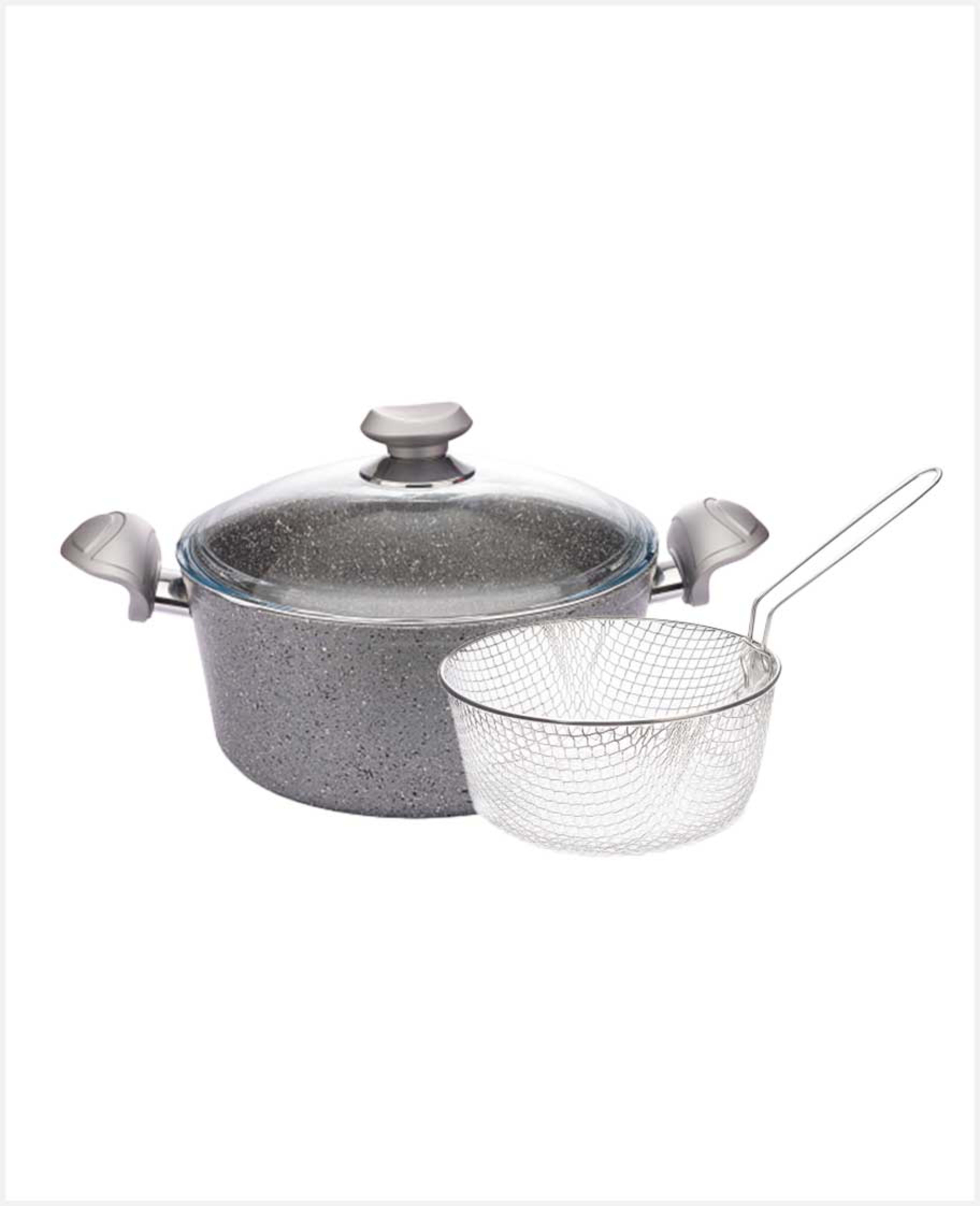 Oms Granite Deep Fryer 3pcs 24cm Tom001 - image 3