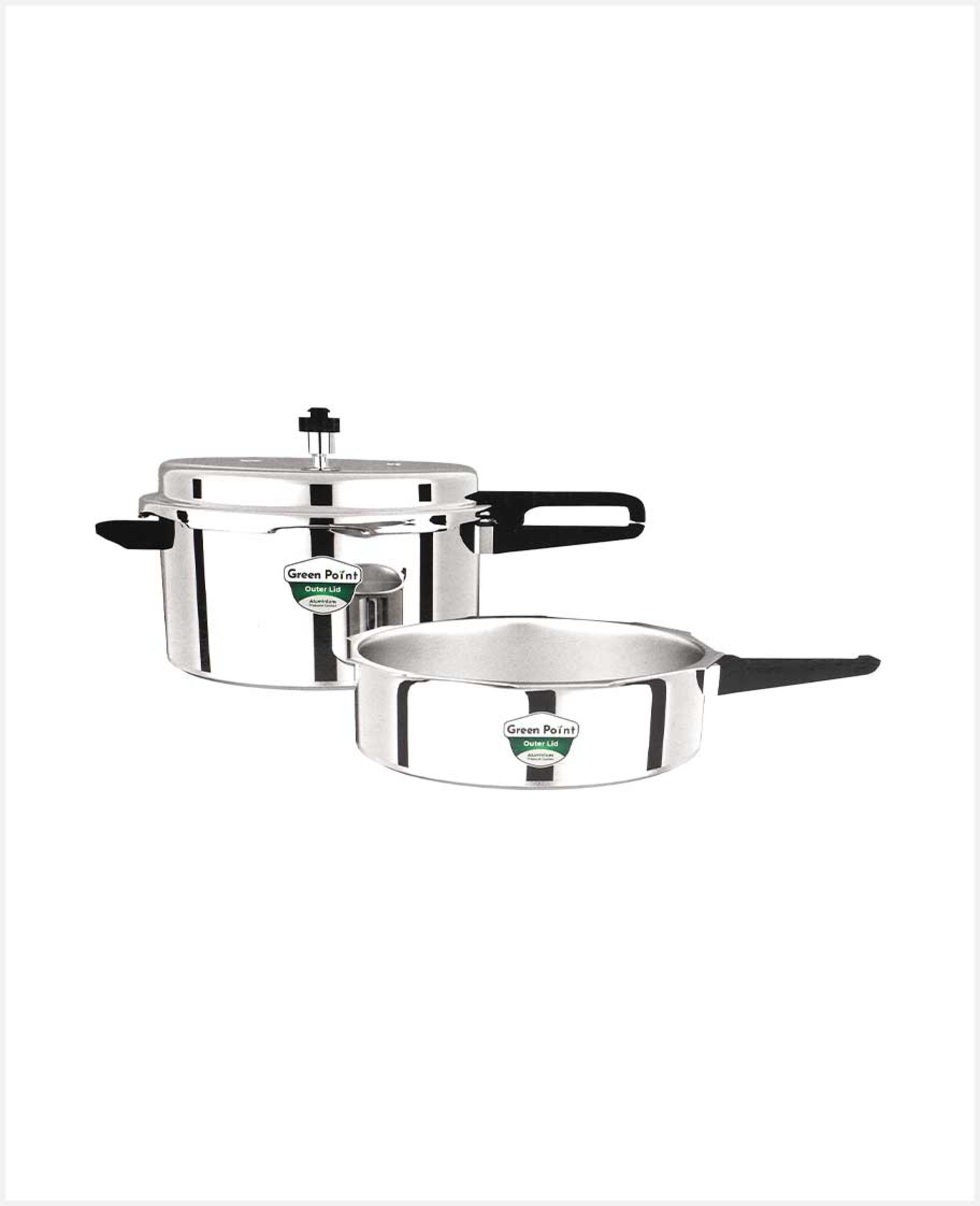 Green Point Aluminium Presssure Cooker 5ltr+3ltr Gppc-1019 - image 3