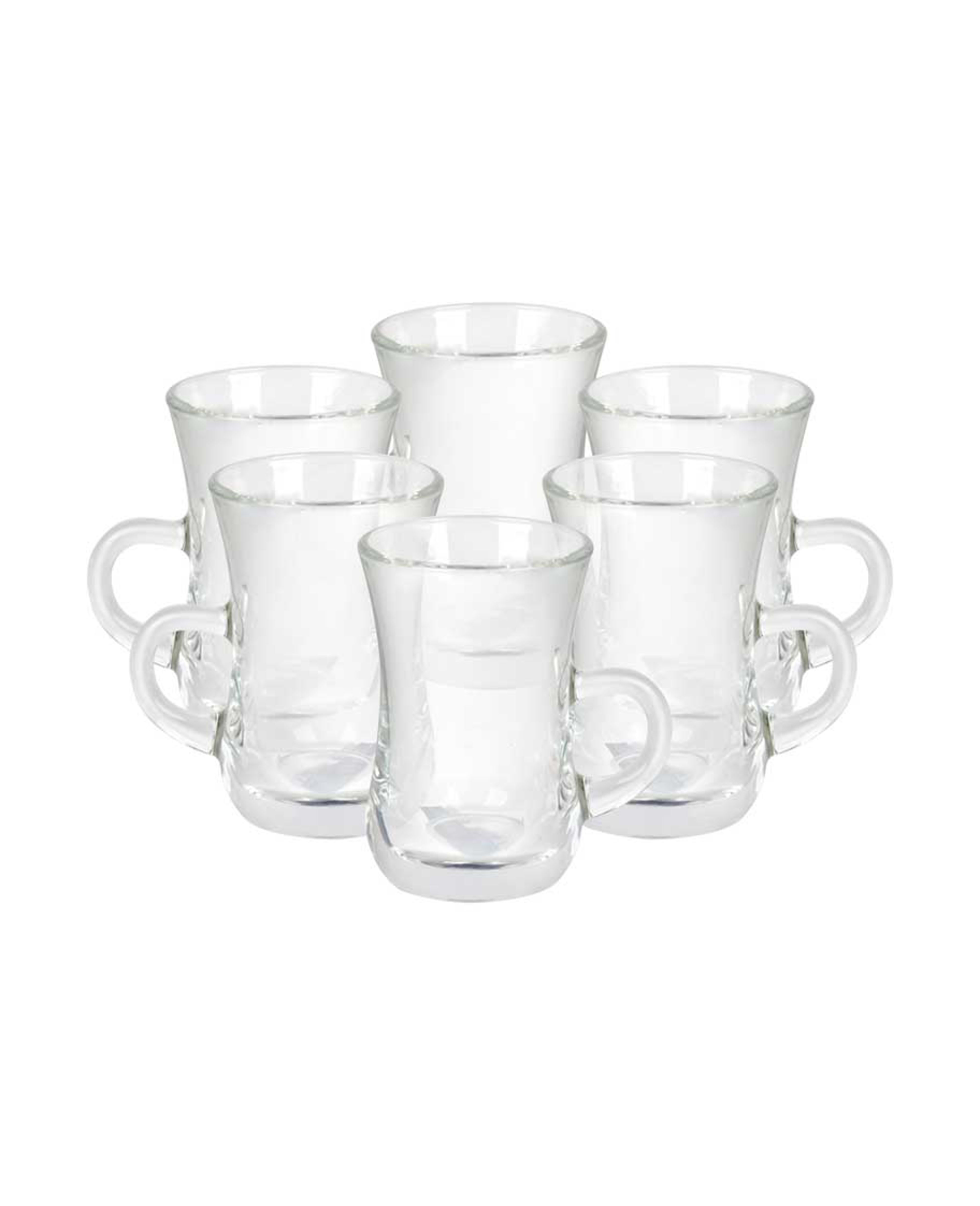 Diamonds Glass Cup with Small Handle Set 6pcs 100ml Dm261 - image 2