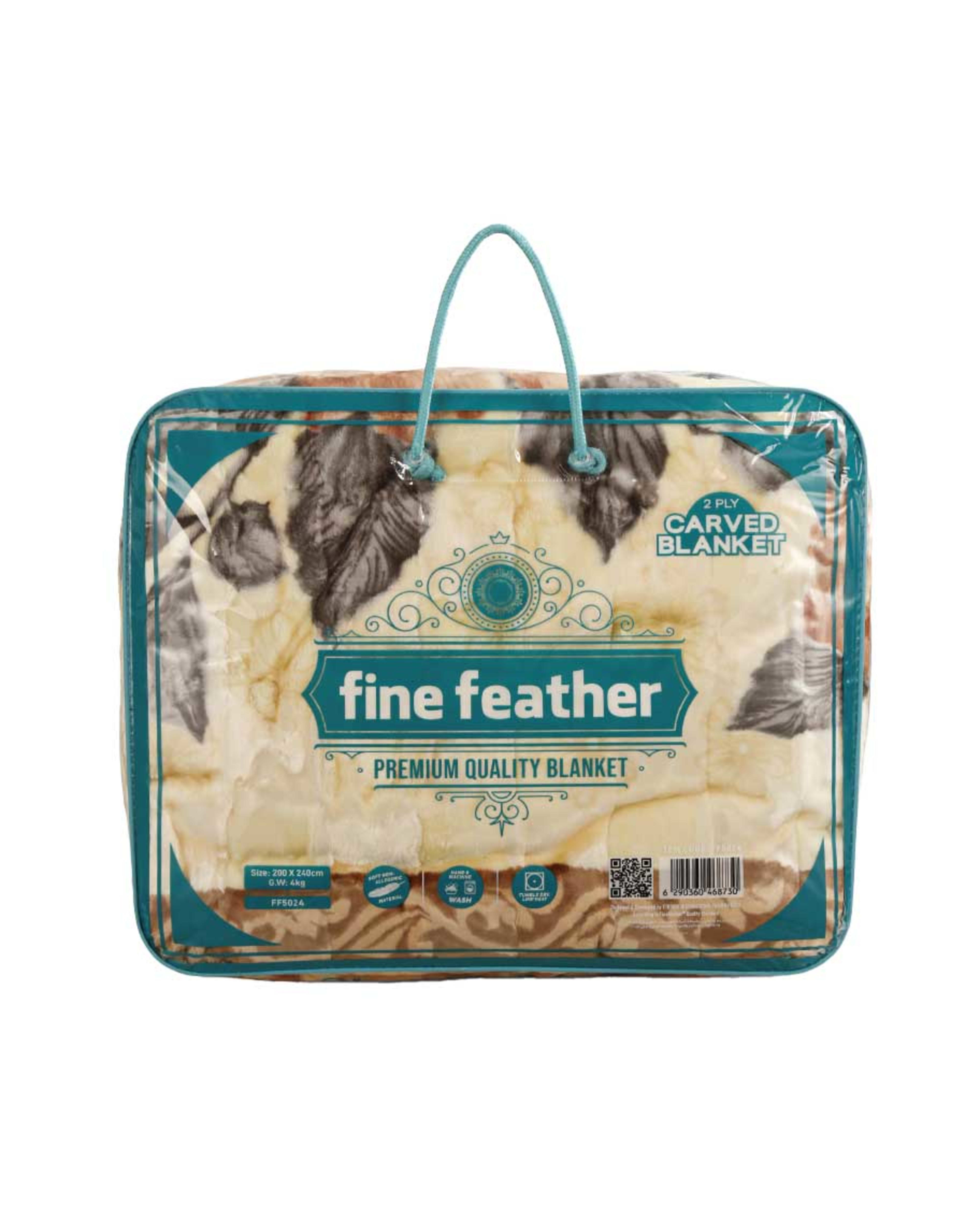 Fine Feather Carved Blanket 200x240cm Ff5024 - image 2