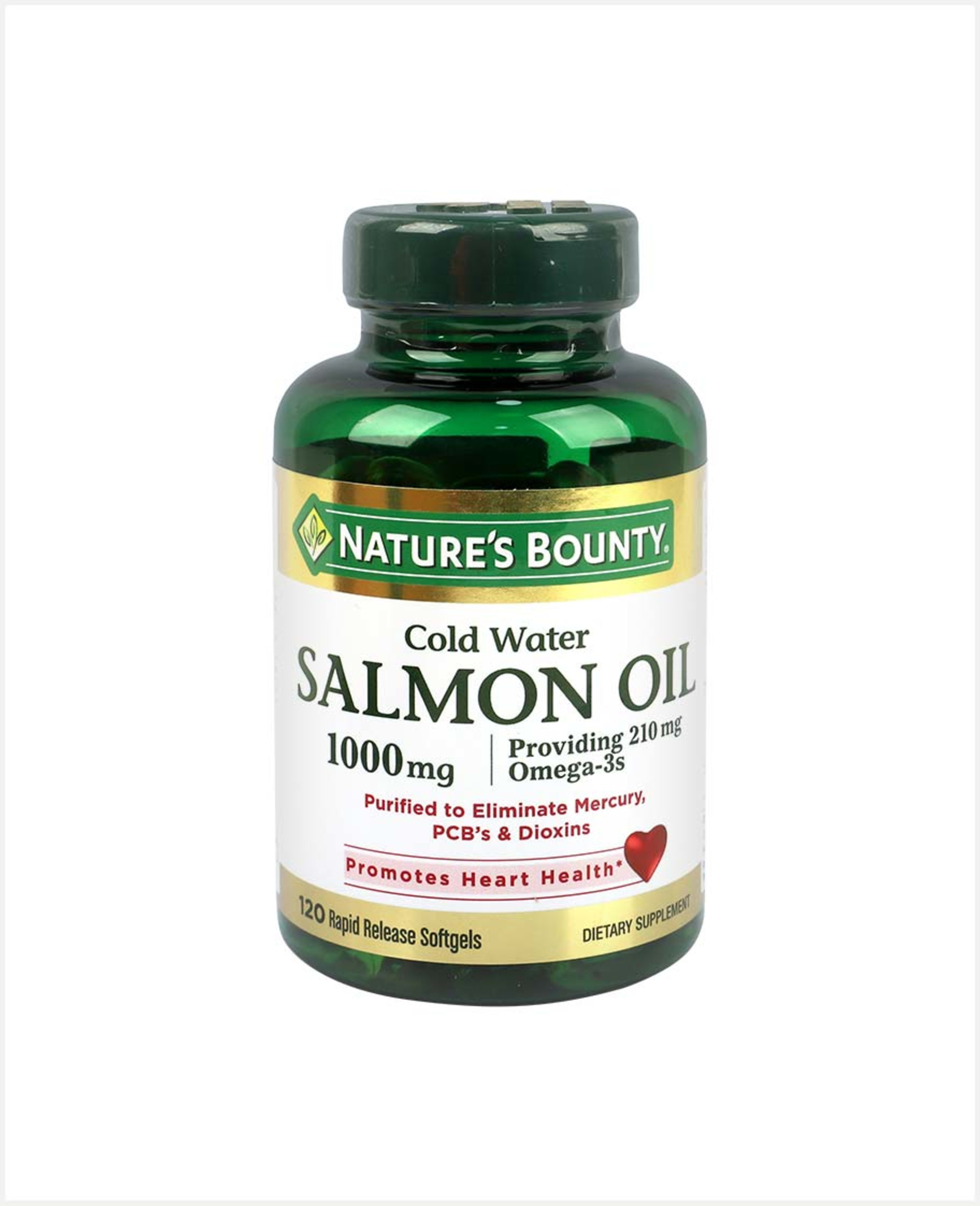 Nature's Bounty Salmon Oil 1000mg Omega-3s 120 Softgels - image 3