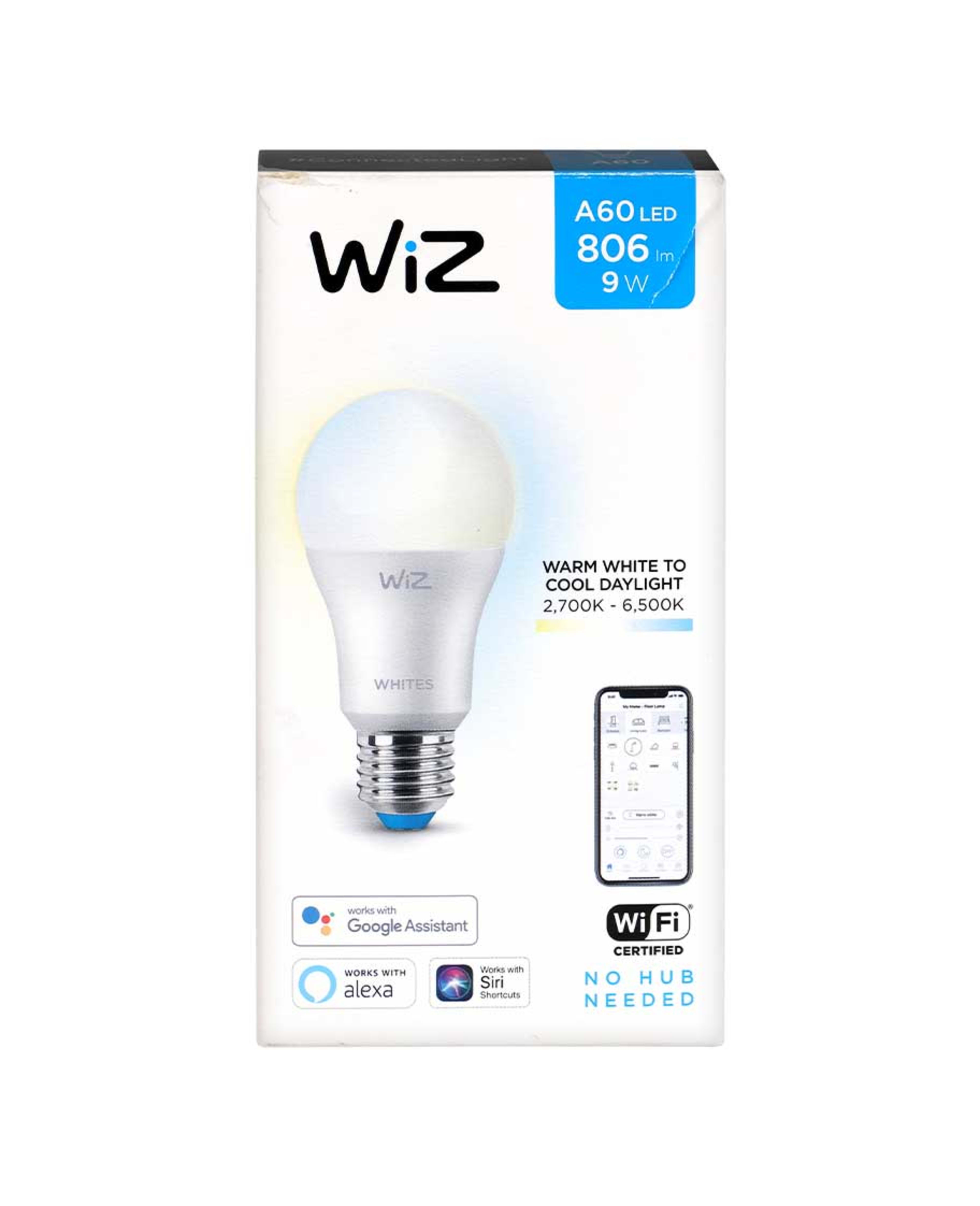 Wiz Wi-fi Tunable White Light Bulb A60 LED 9w 927-65 - image 3