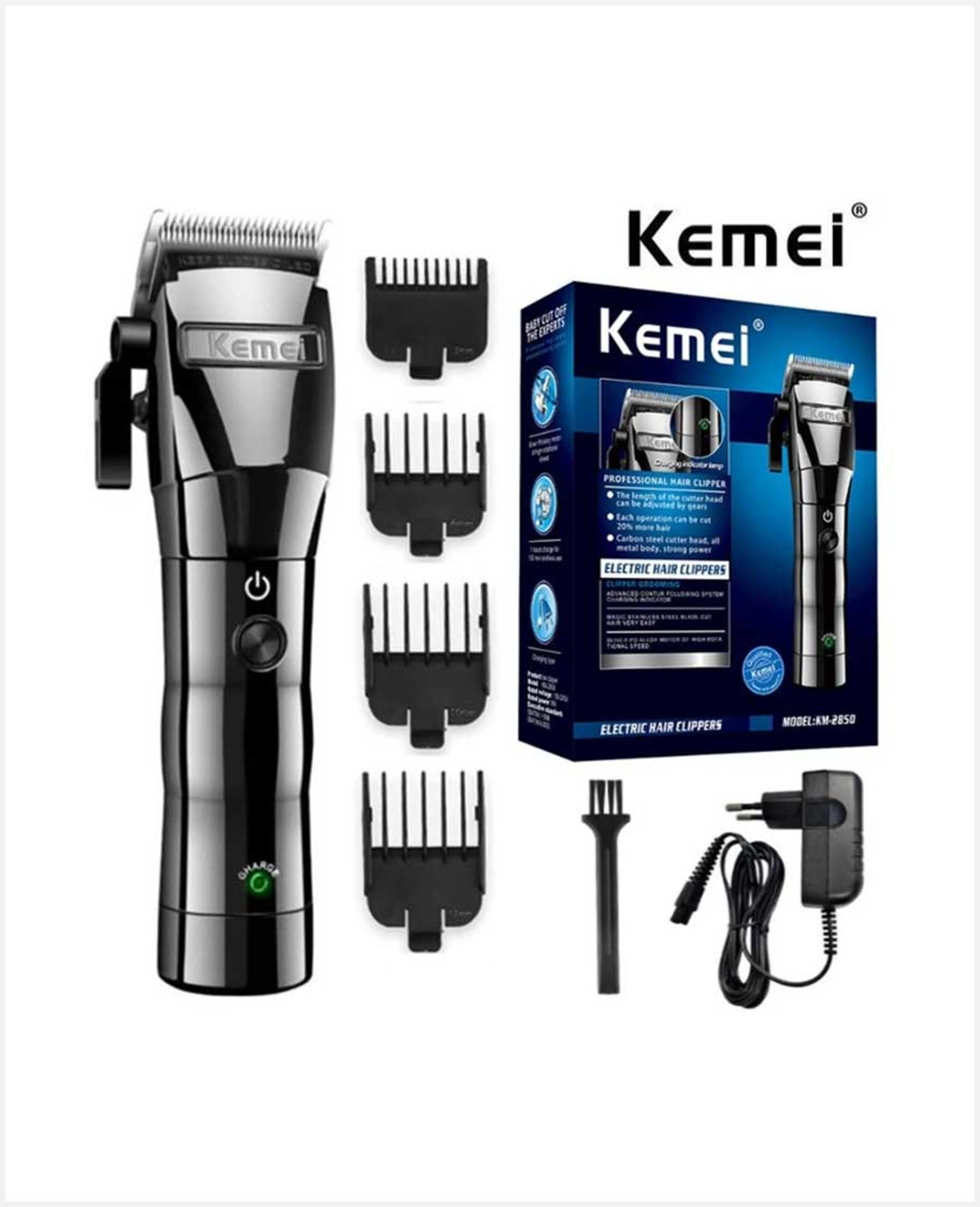 Kemei Electric Hair Clipper Silver Km-2850 - image 3