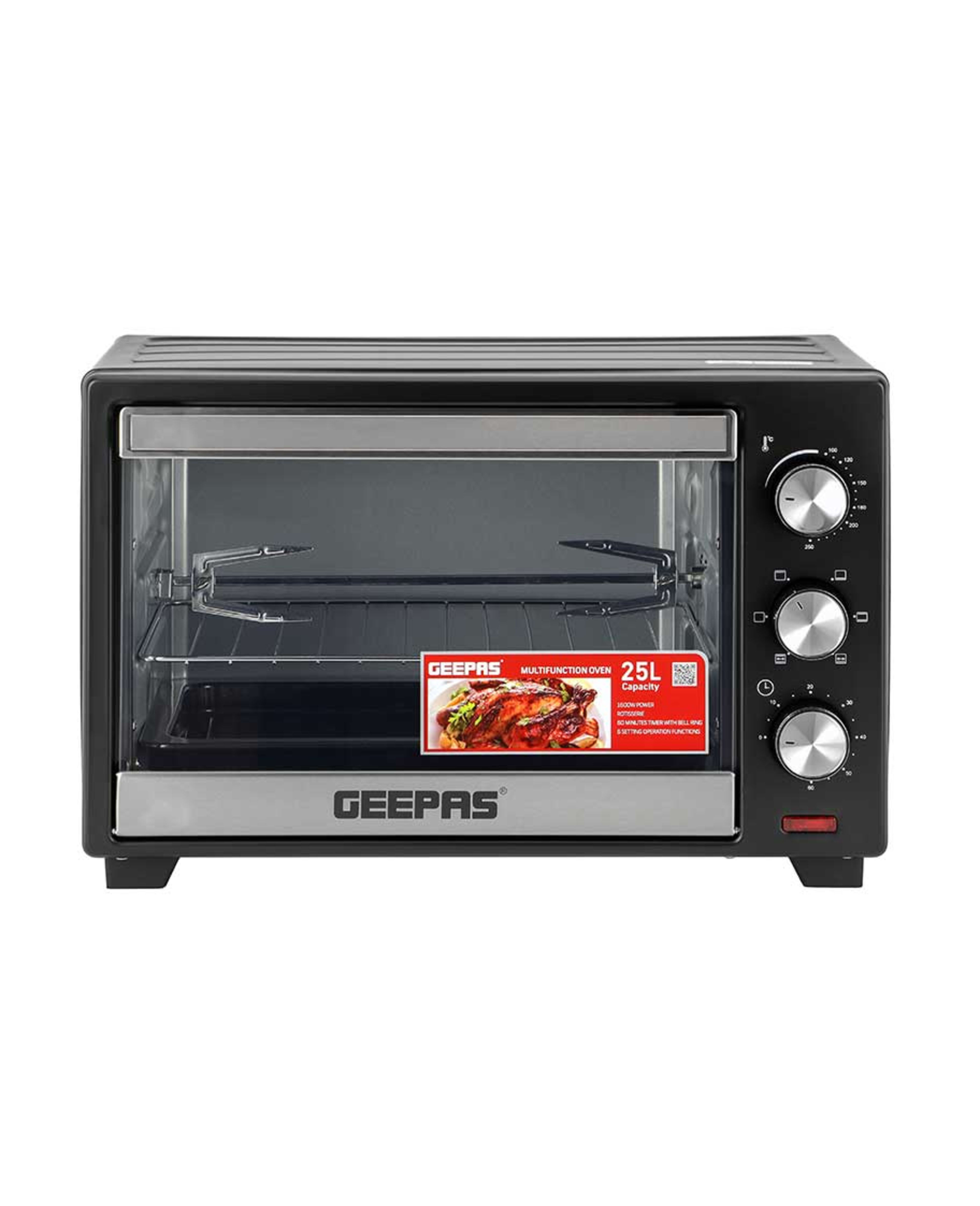 Geepas Rotisserie Electric Oven 25ltr 1600w Go34040 - image 2