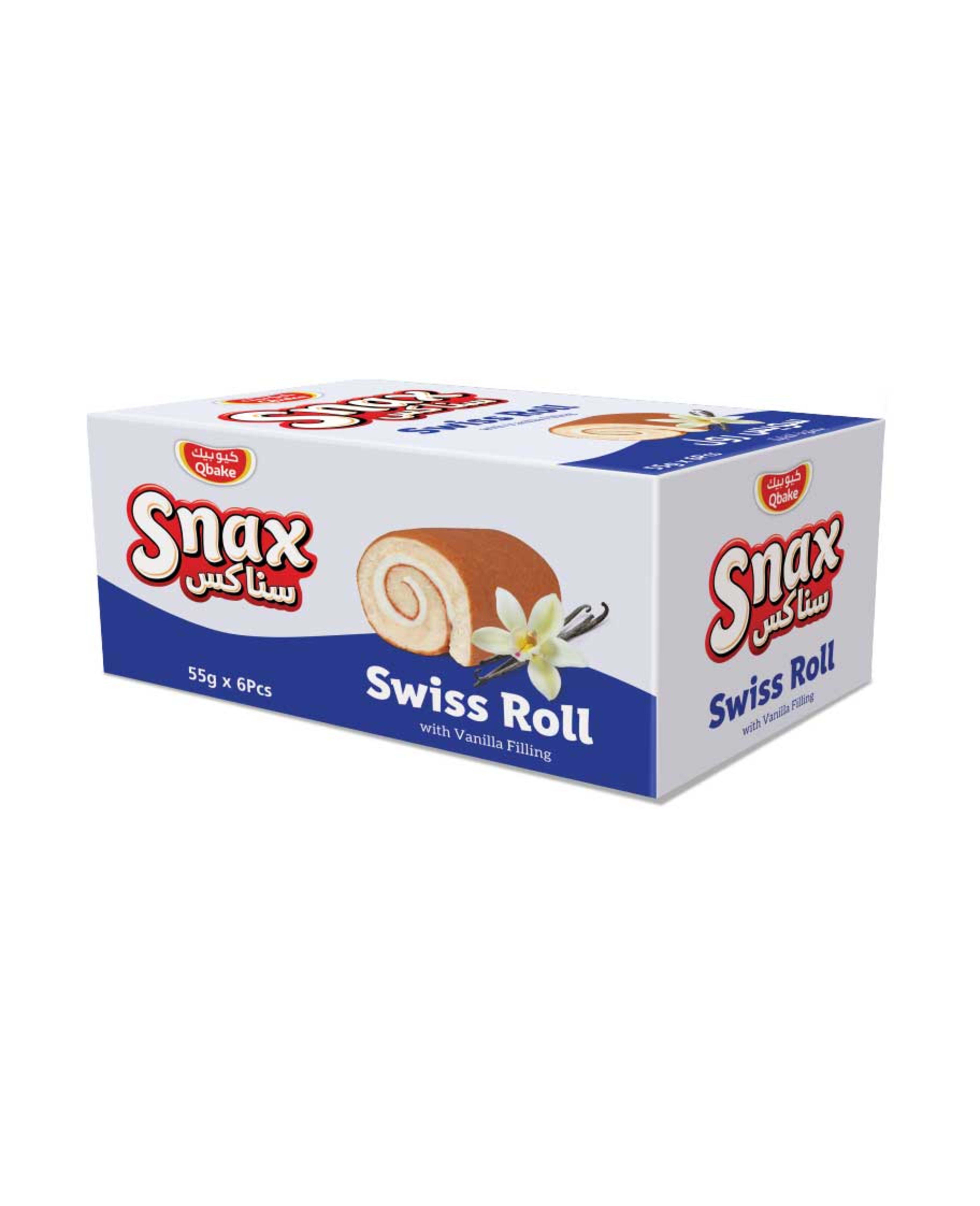 Qbake Snax Swiss Roll with Vanilla Filling 55gm - image 2