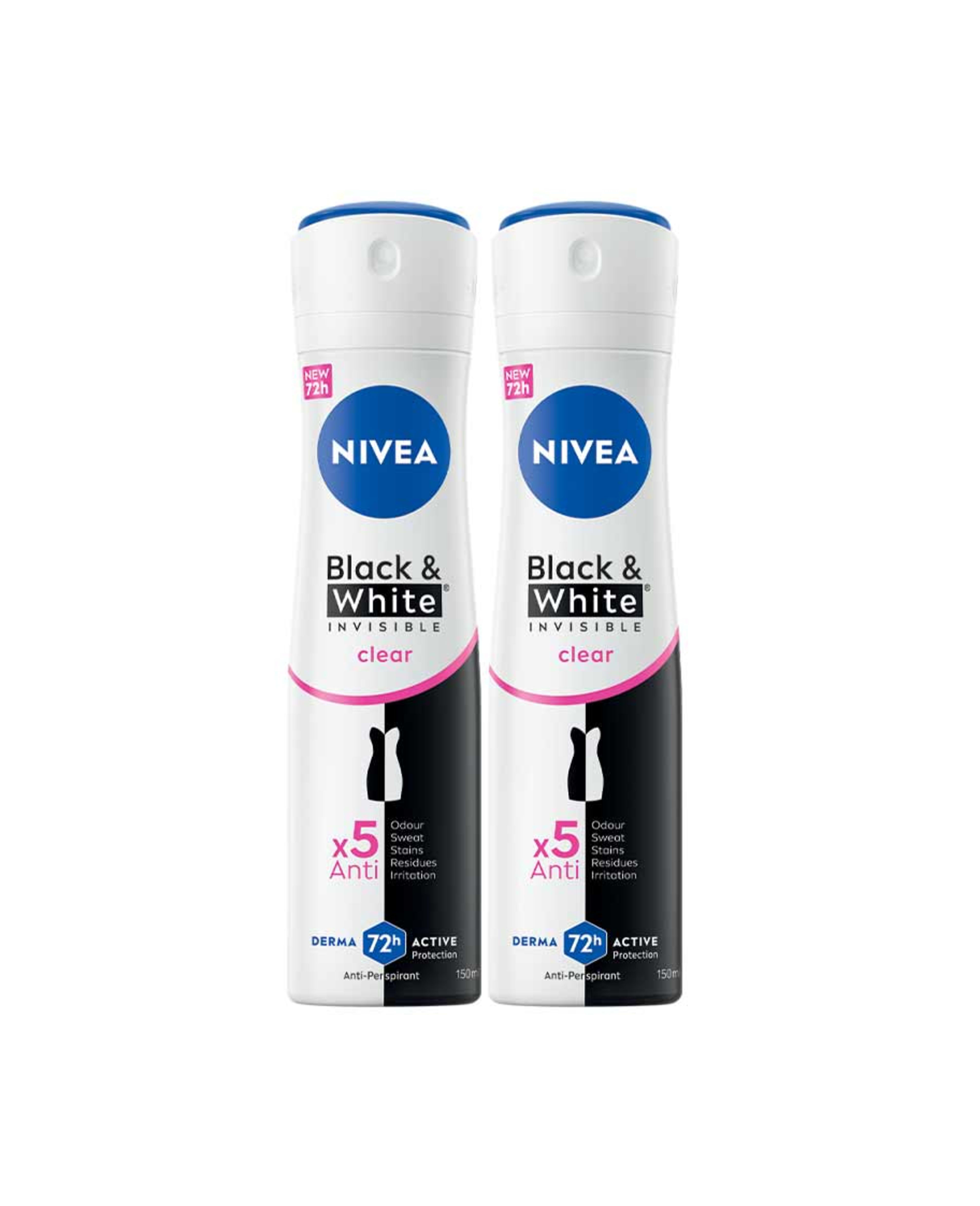 Nivea Invisible B & W Deo Spray 2x150ml @13%off - image 3