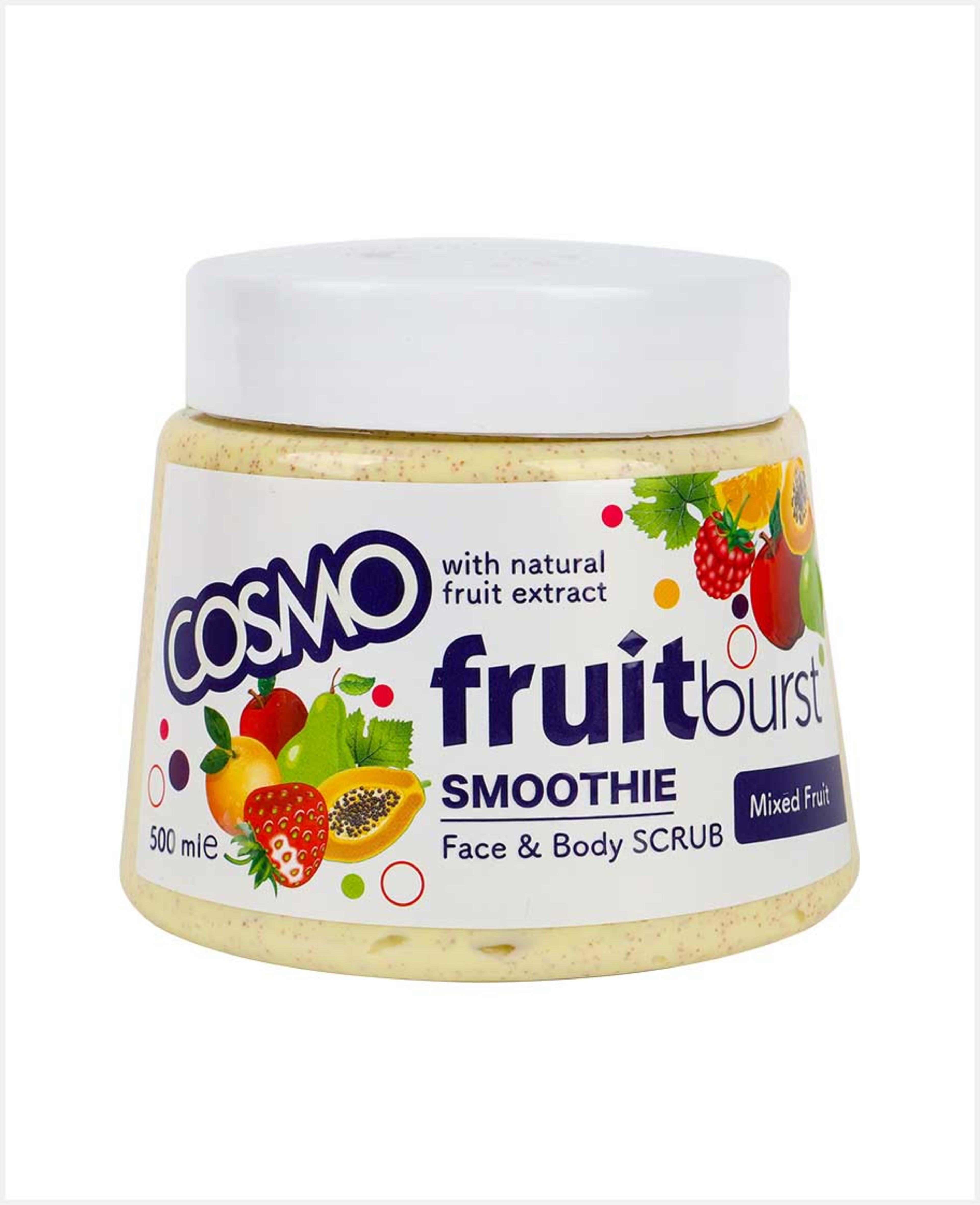 Cosmo Fruitburst Face & Body Scrub Mixed Fruit 500ml - image 3