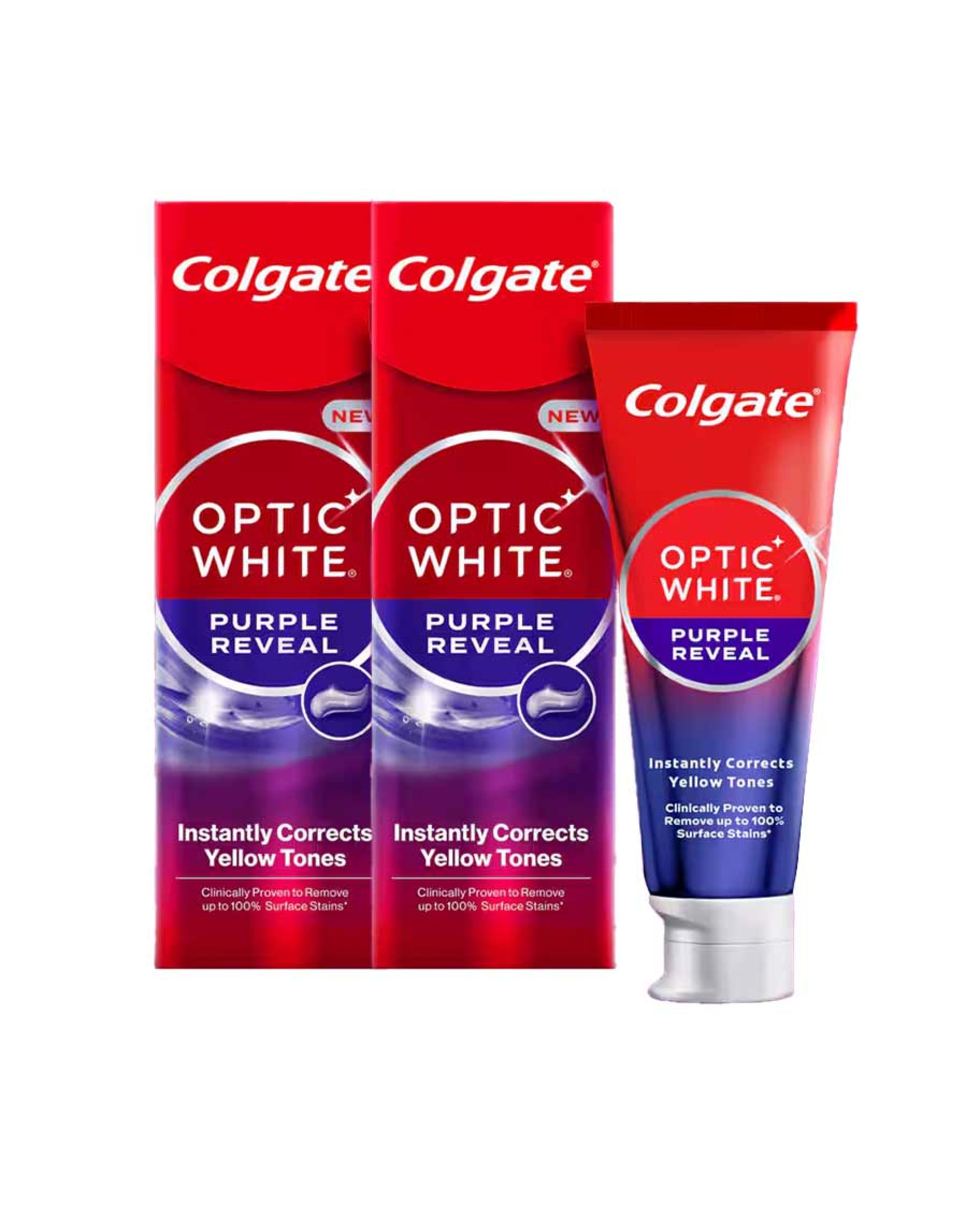 Colgate Optic White Purple Reveal Toothpaste 2x75ml - image 3