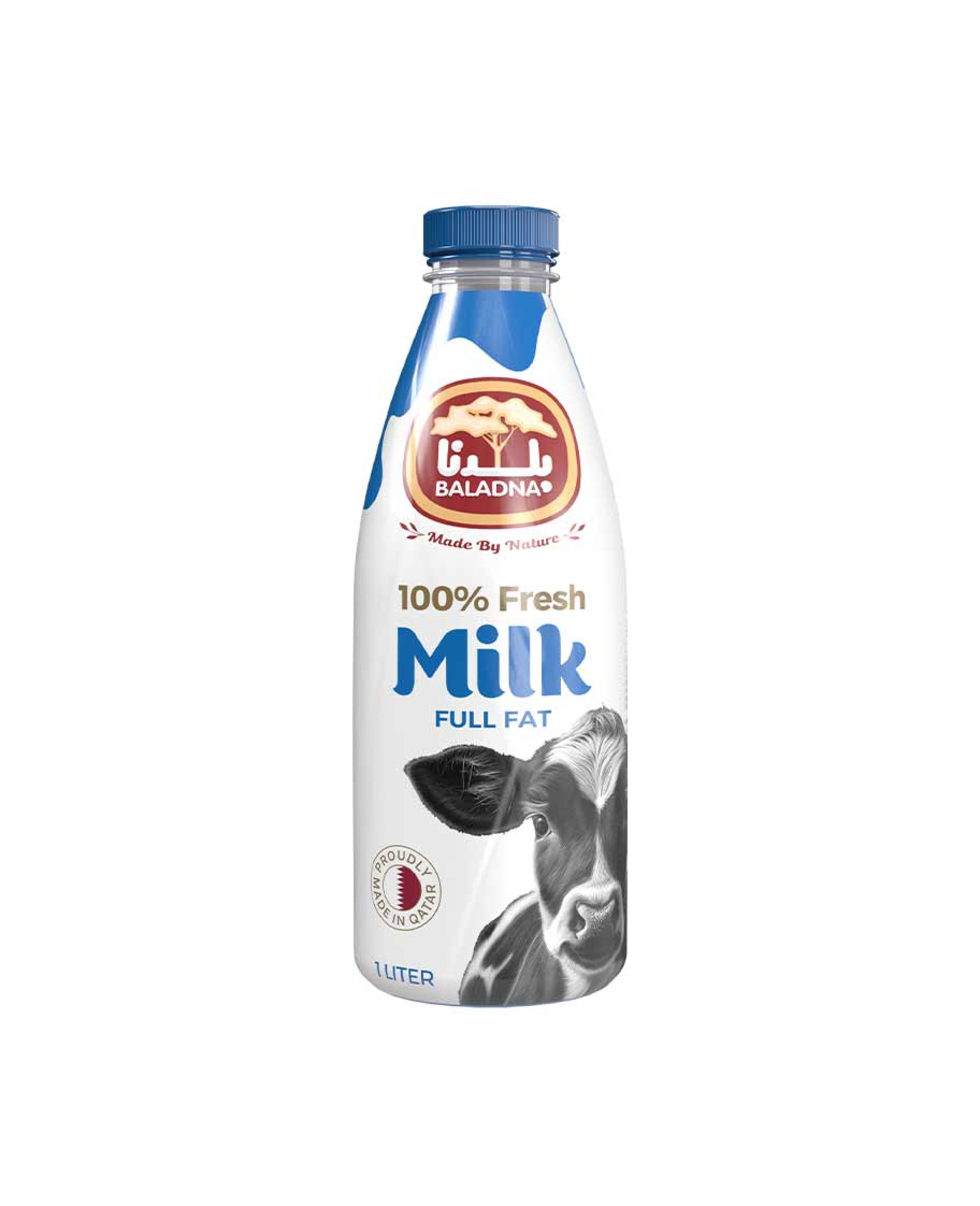 Baladna Fresh Full Fat Whole Cow Milk 1ltr