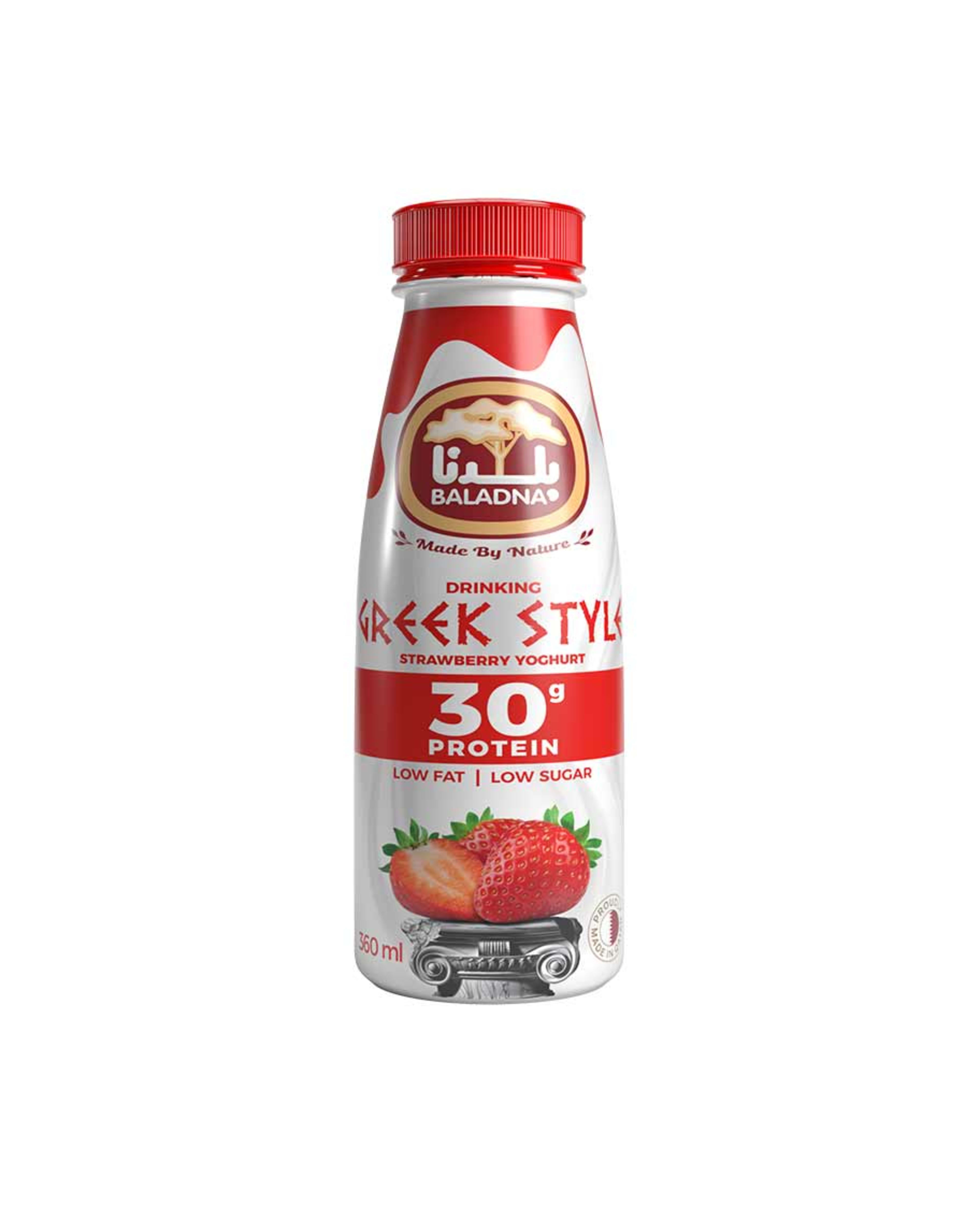 Baladna High Protein Strawberry Greek Yoghurt Drink 360ml