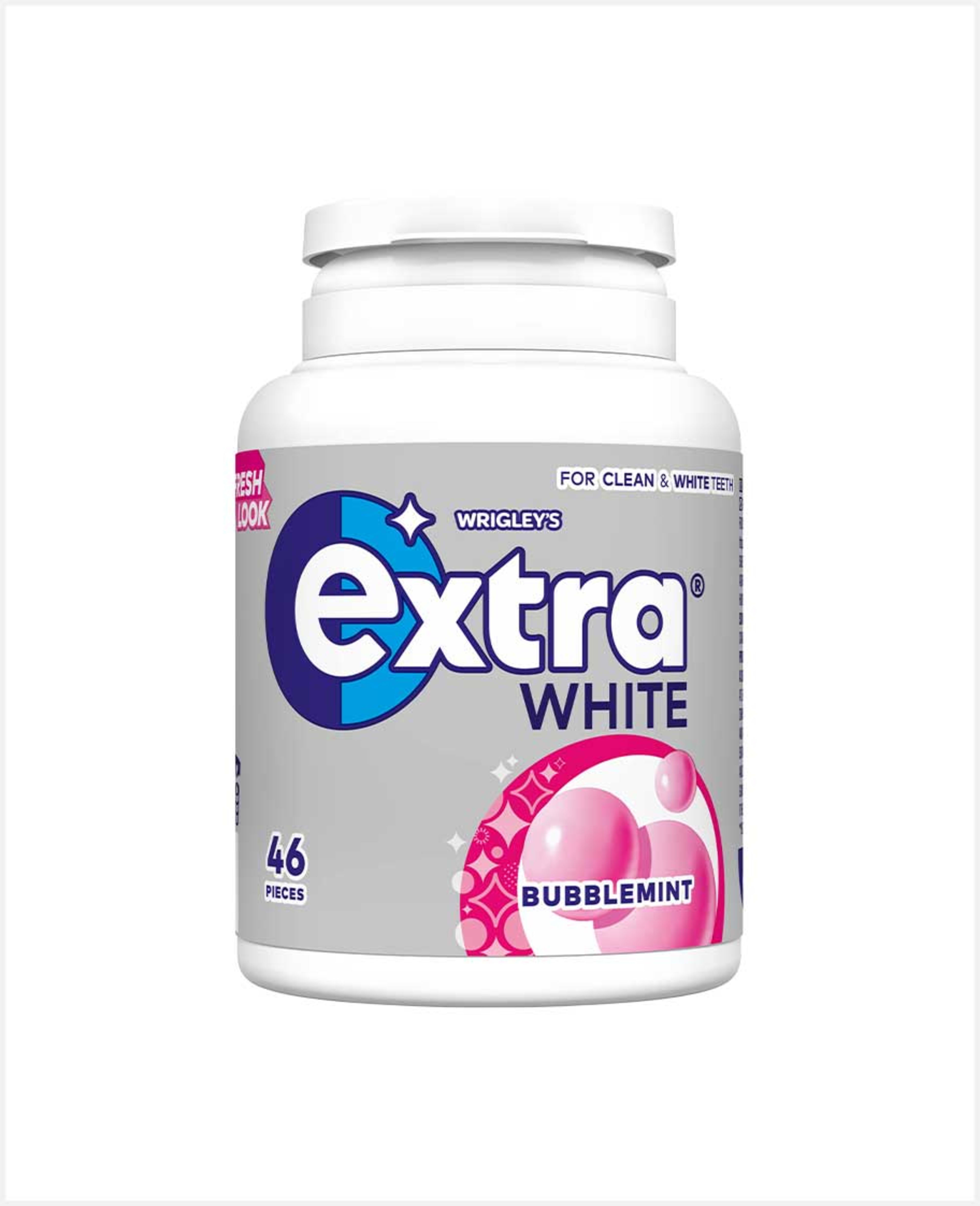 Wrigley's Extra White Bubblemint Gum 46pcs 64gm