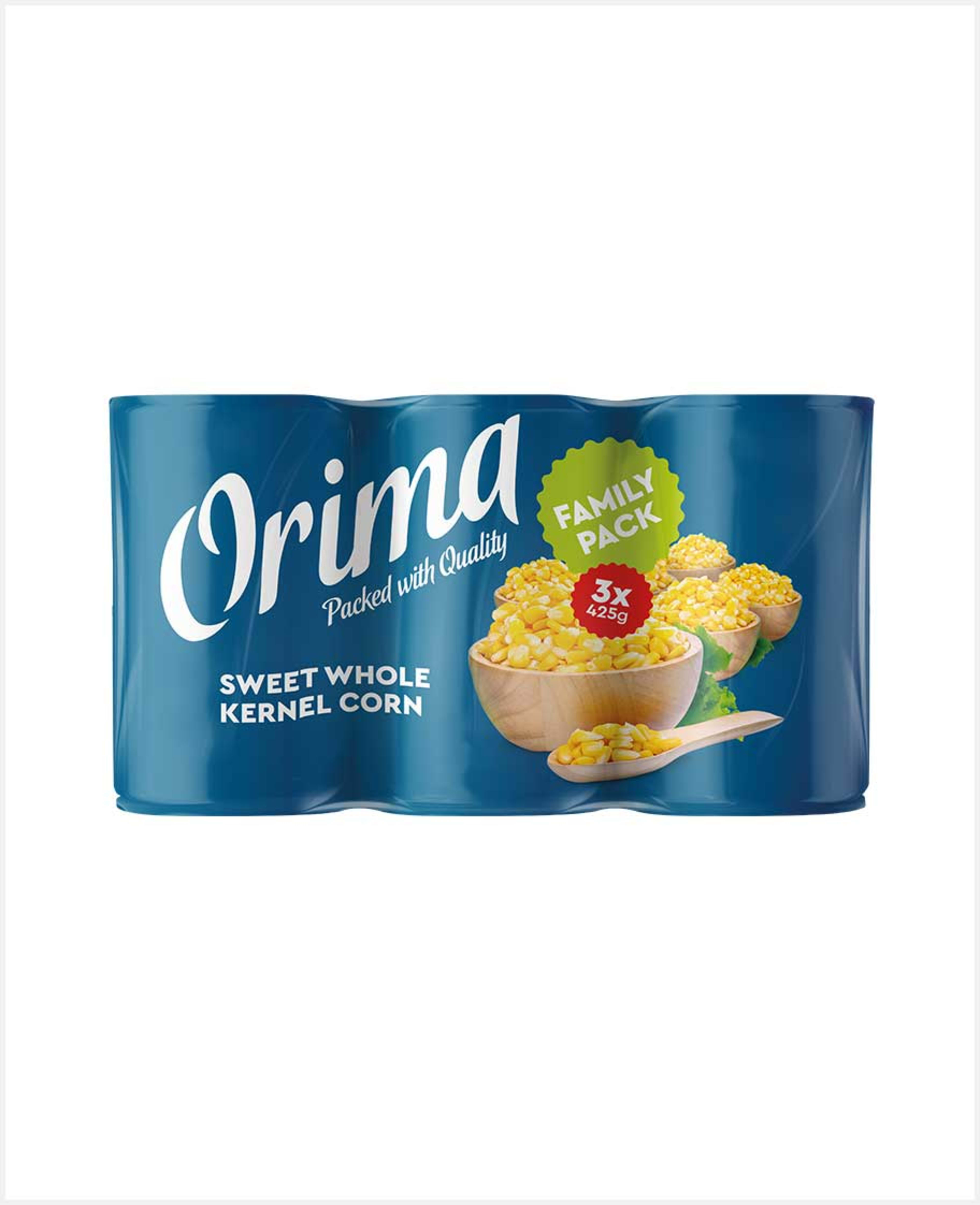Orima Sweet Whole Kernel Corn 3's X425gm Family Pack