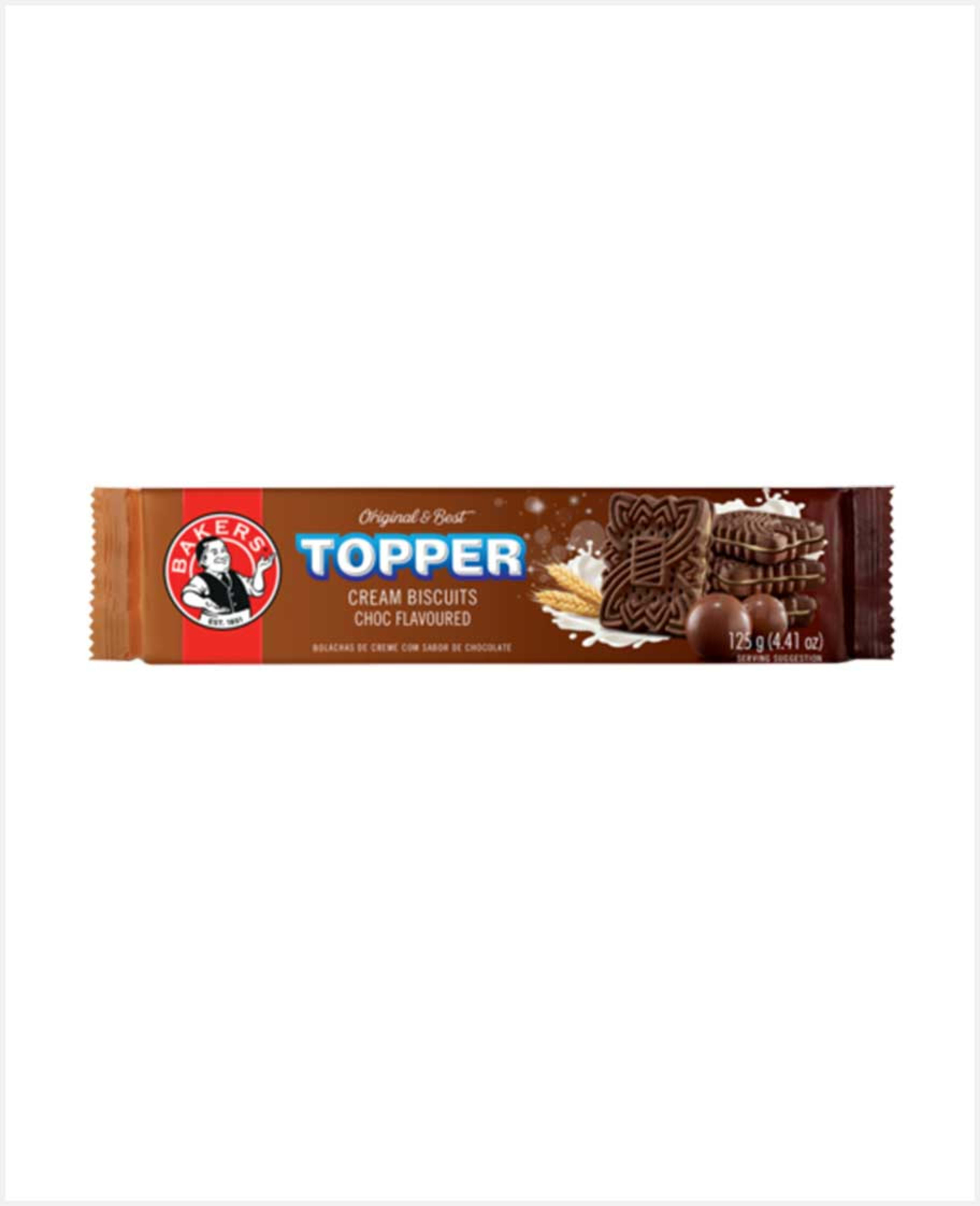 Bakers Topper Cream Biscuits Choc Flavoured 125gm