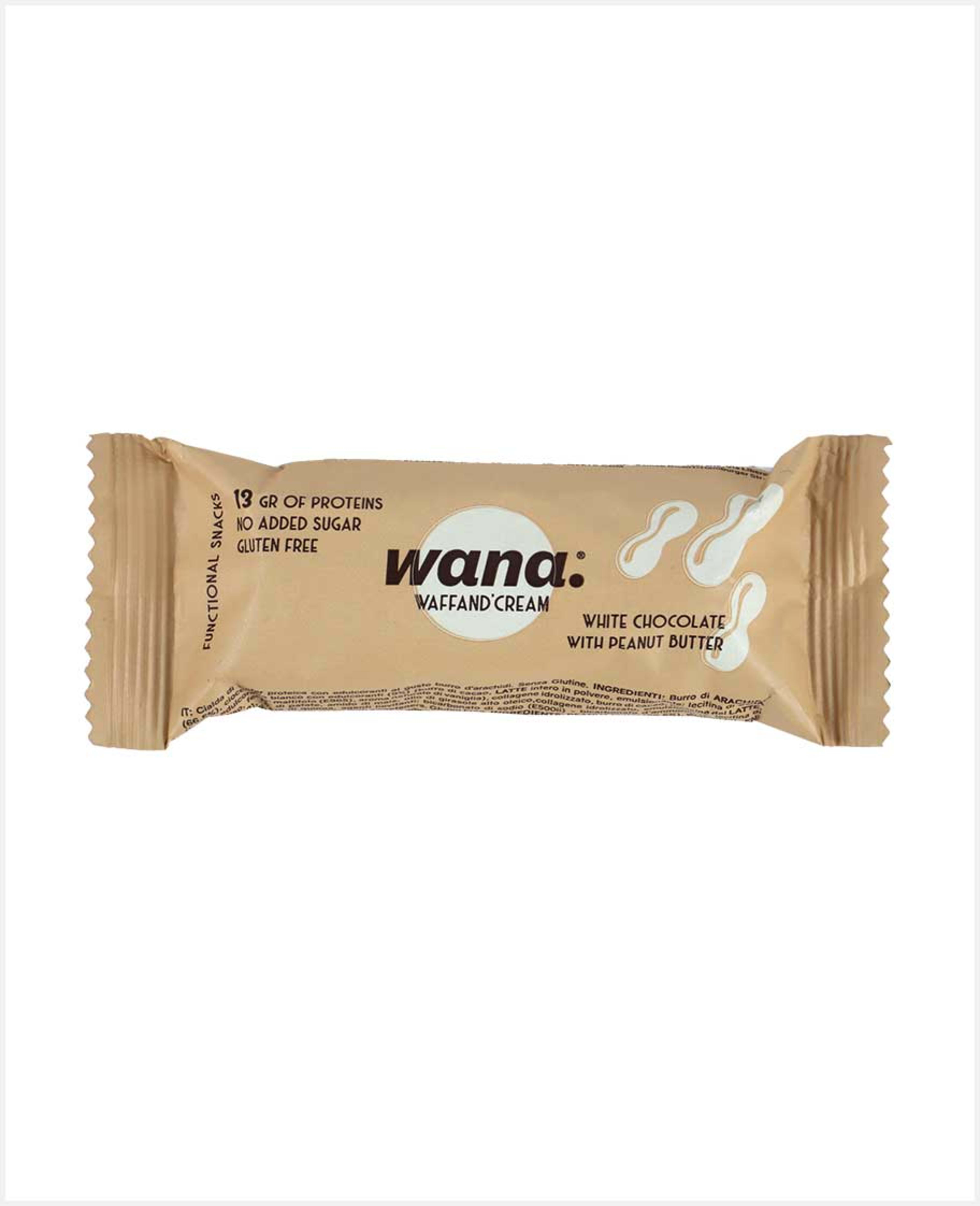 Wana Waffand Cream White Chocolate W/ Peanut Butter 43gm