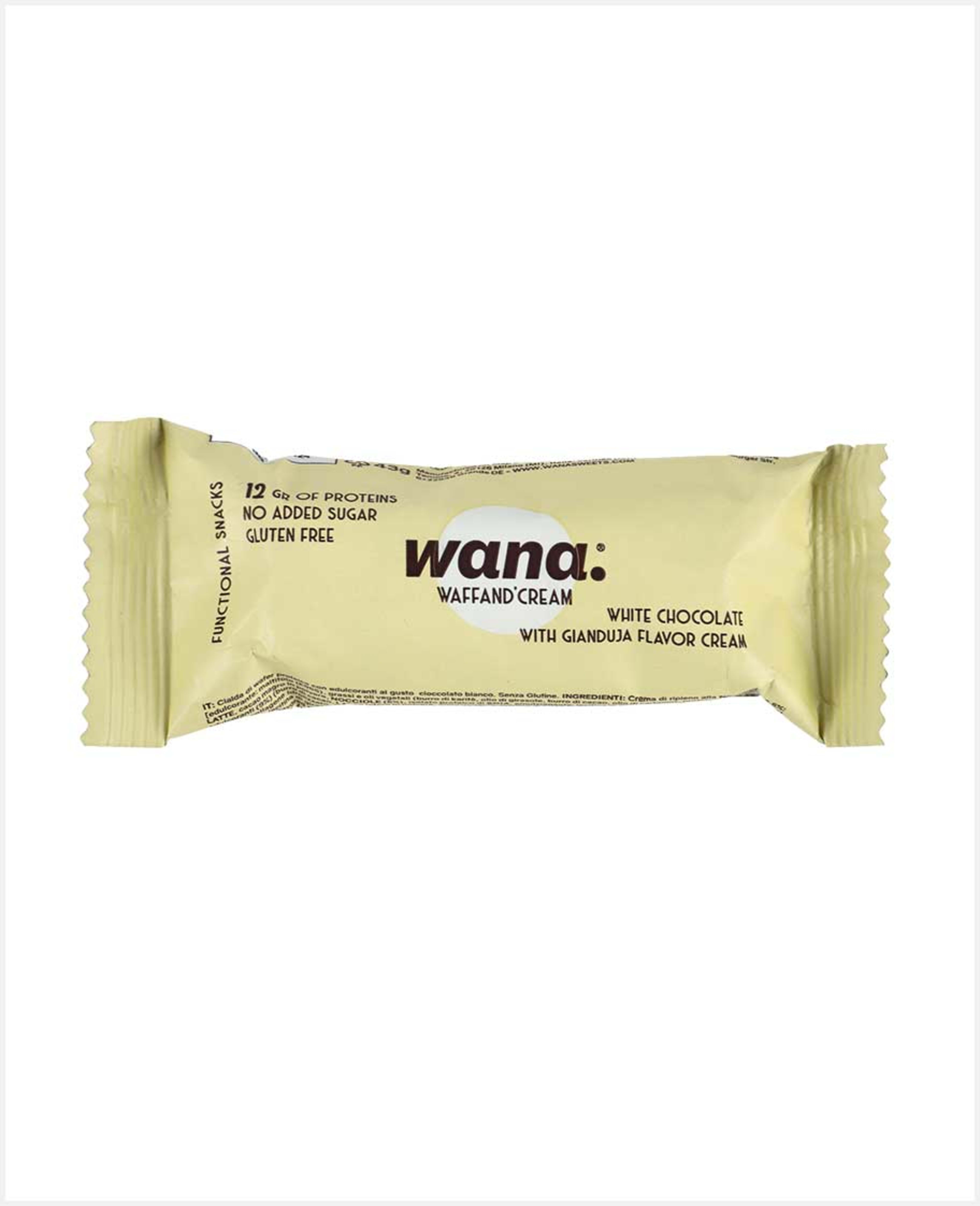 Wana Waffand Cream White Chocolate W/ Gianduja Cream 43gm