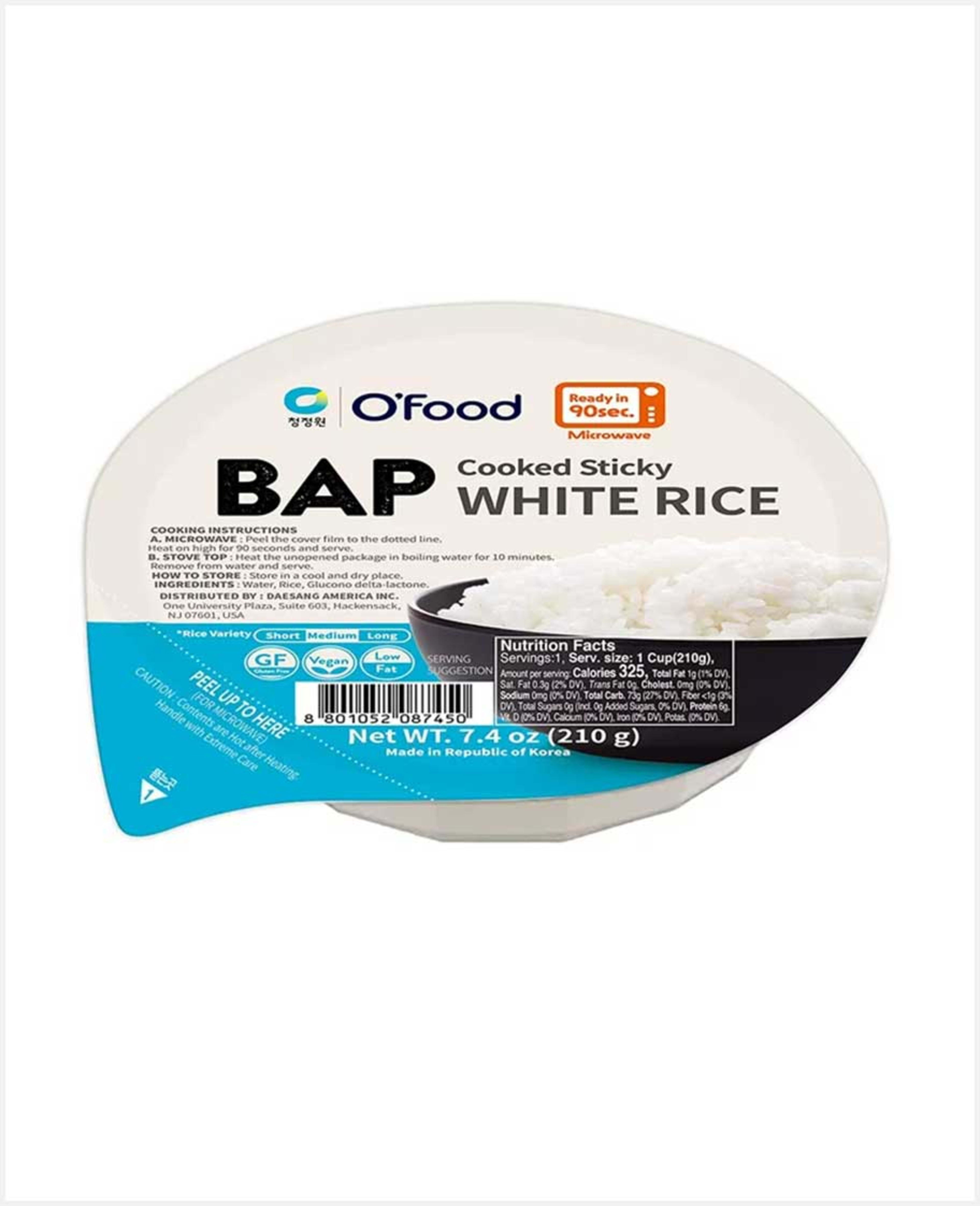 O'food Bap Cooked Sticky White Rice 210gm