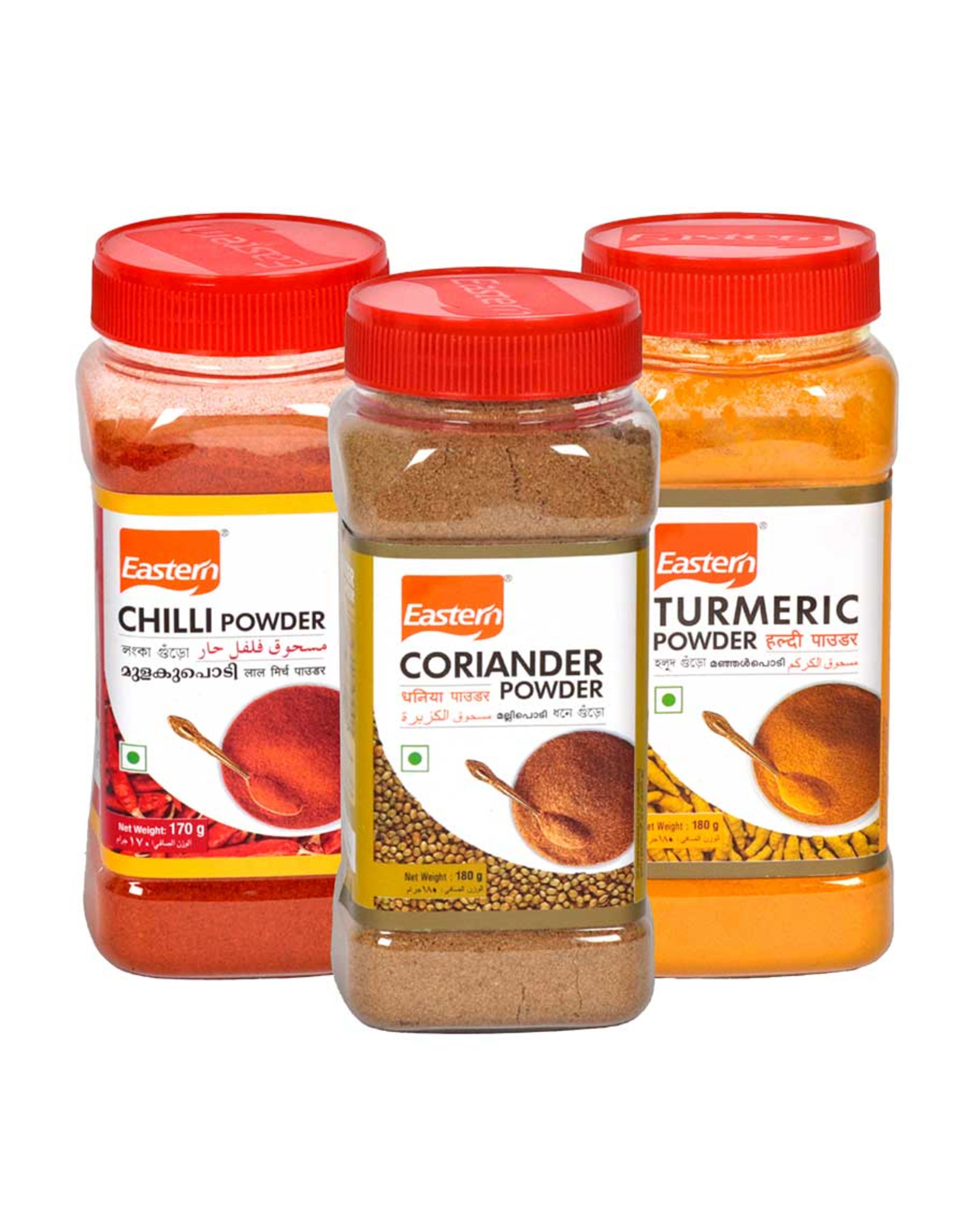 Eastern Chilli 170gm+coriander 180gm+turmeric 180gm Promo