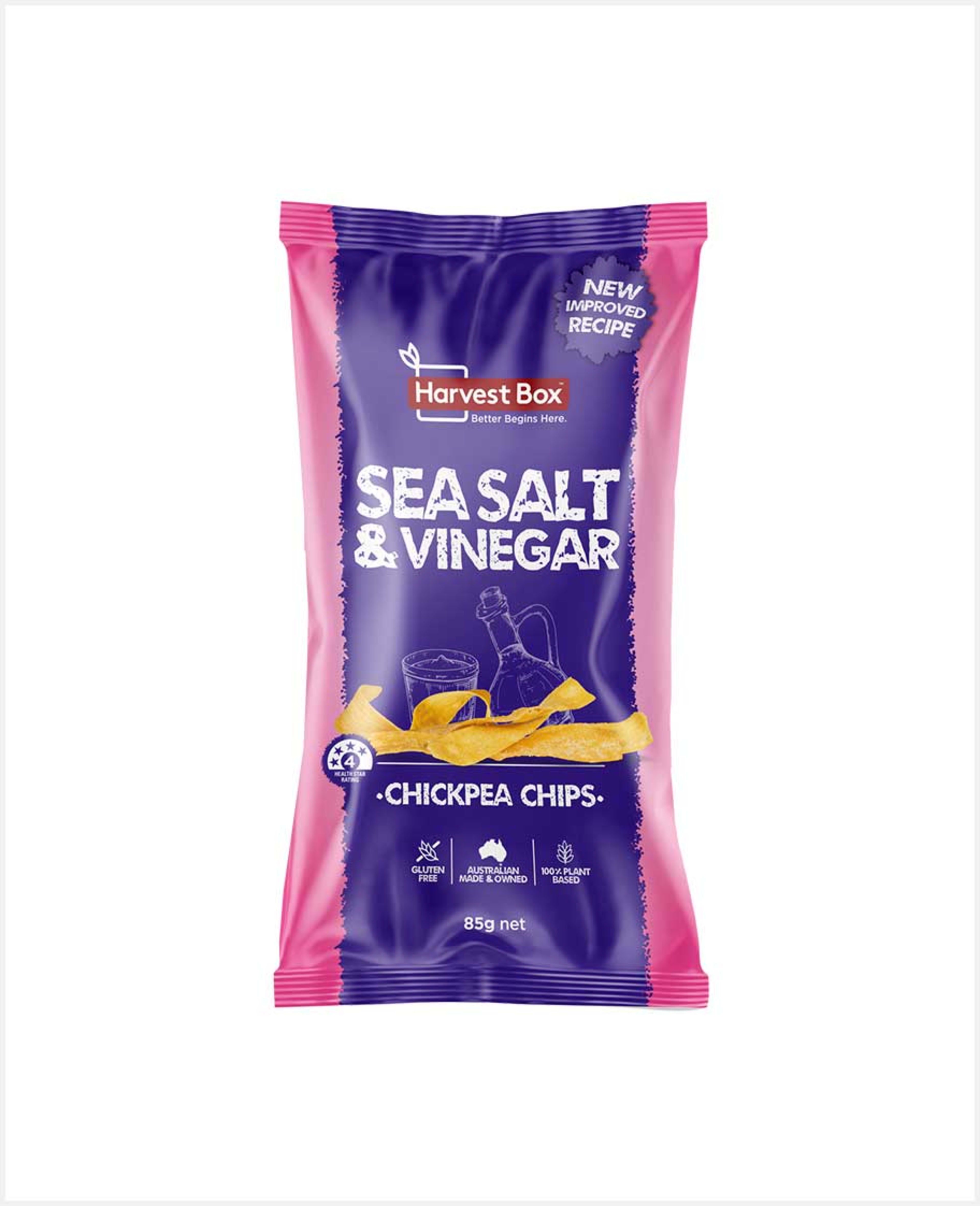 Harvest Box Sea Salt & Vinegar Chickpea Chips 85gm