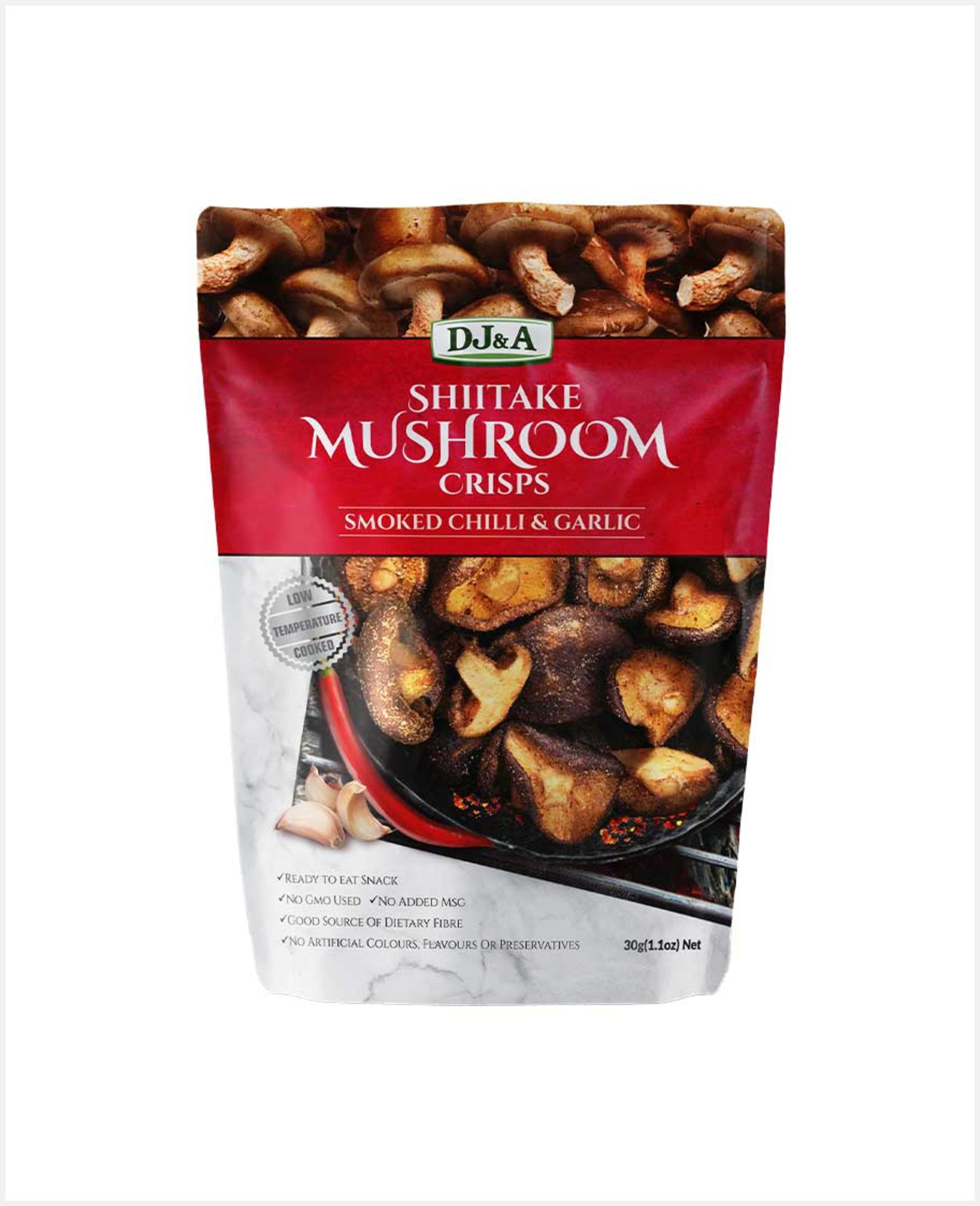 Dj&a Shiitake Mushroom Crisps Smoked Chilli 30gm
