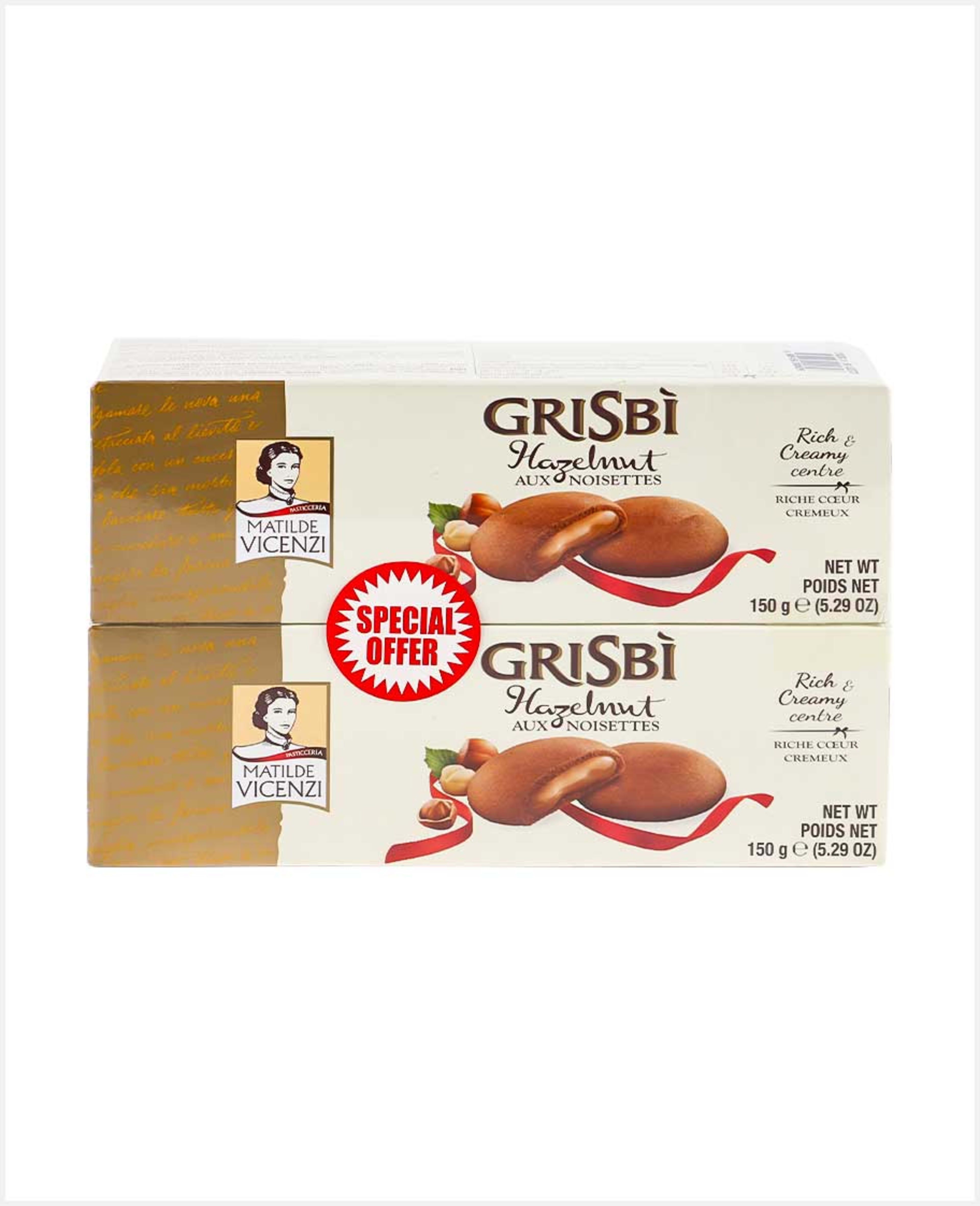 Vicenzi Grisbi Cream Biscuits Assorted 2x150gm