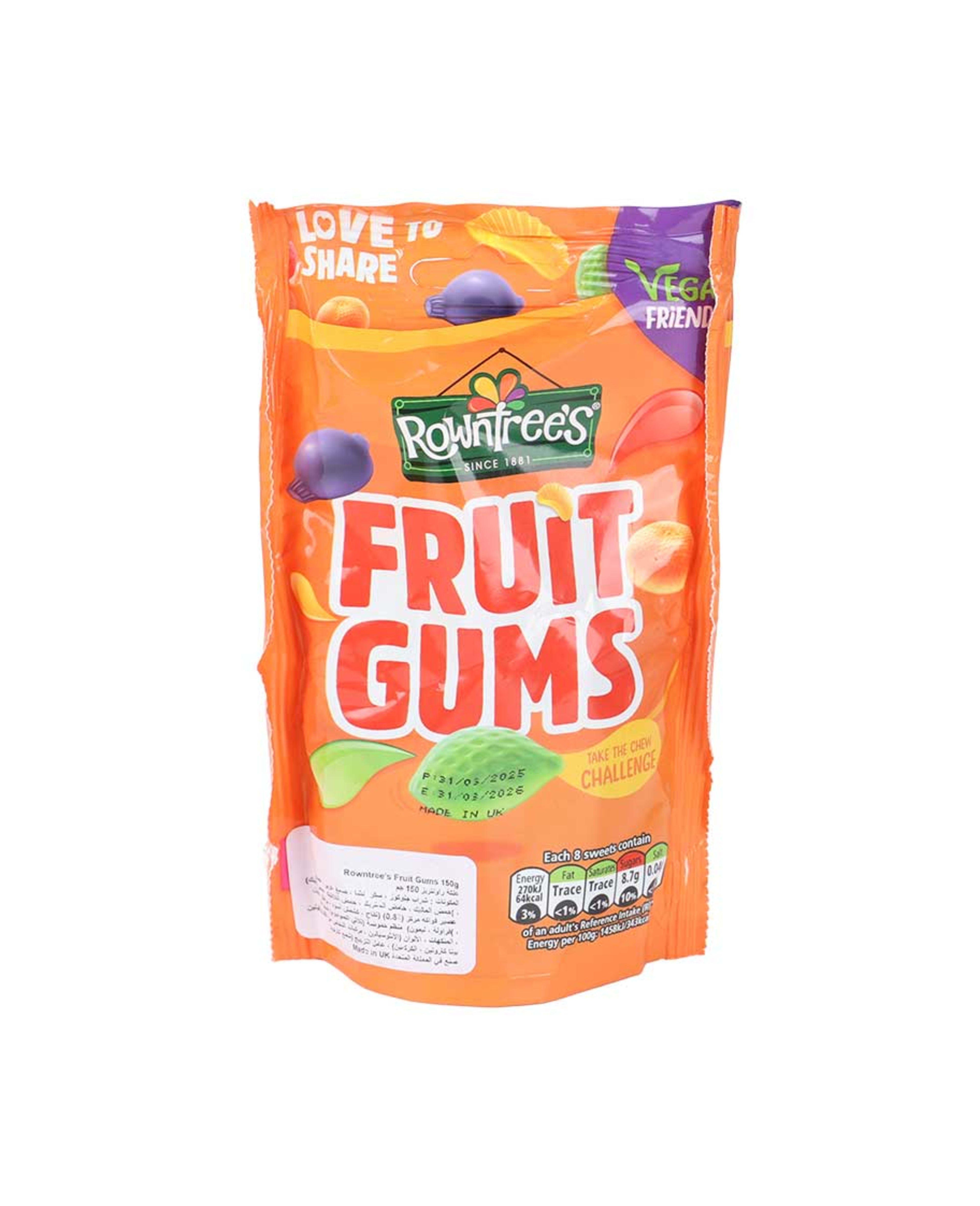 Rowntree's Fruit Gums Vegan 150gm