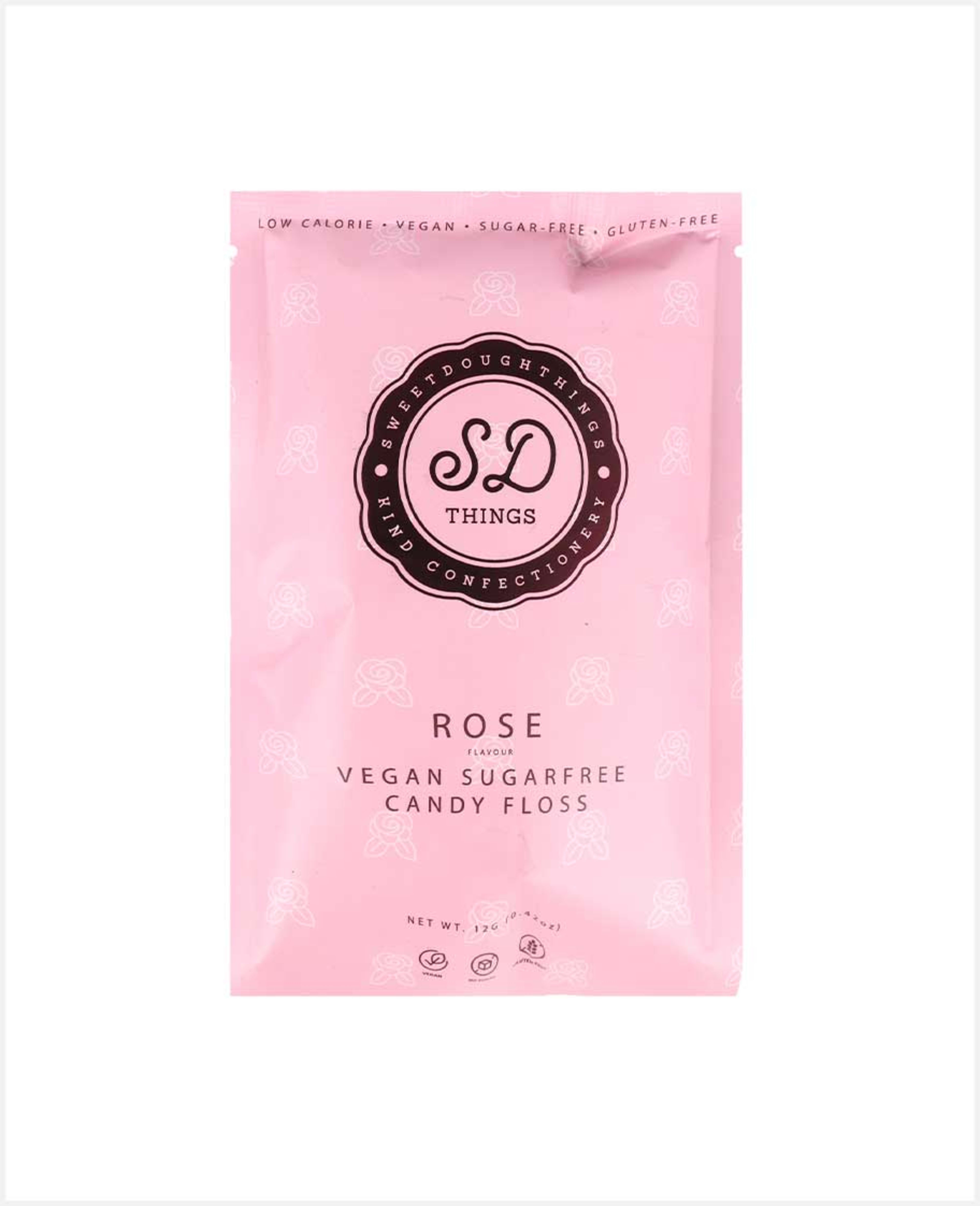 Sd Things Rose Flavour Vegan Sugarfree Candy Floss 12gm